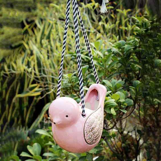 Metal Hanging Planter with Jute Rope