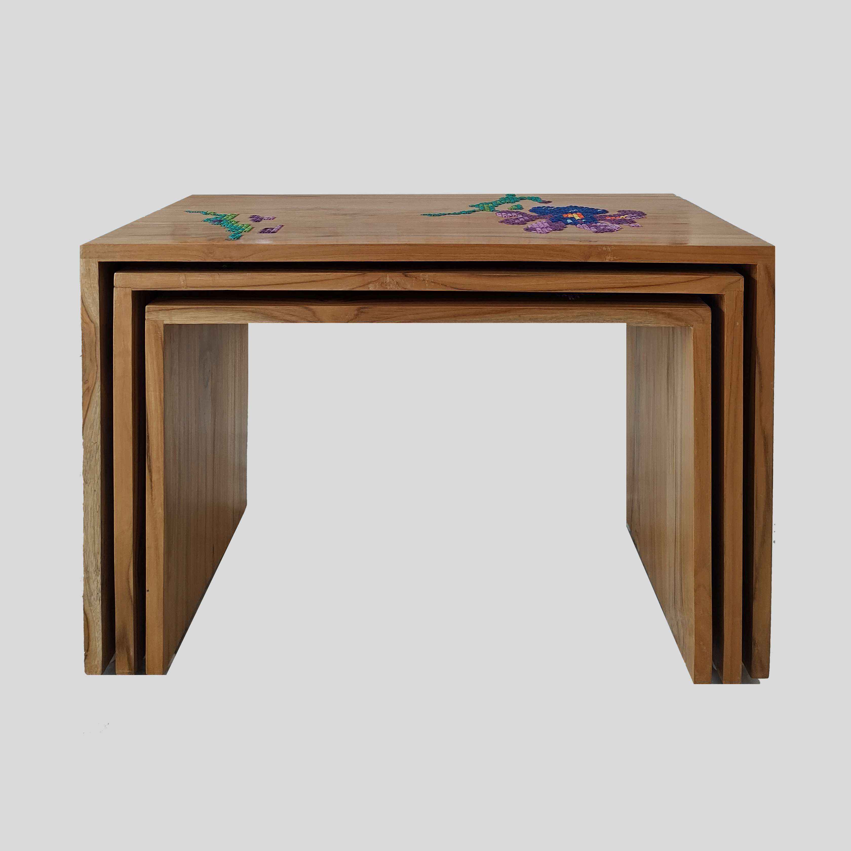 Abstract Blooms Nesting Tables 