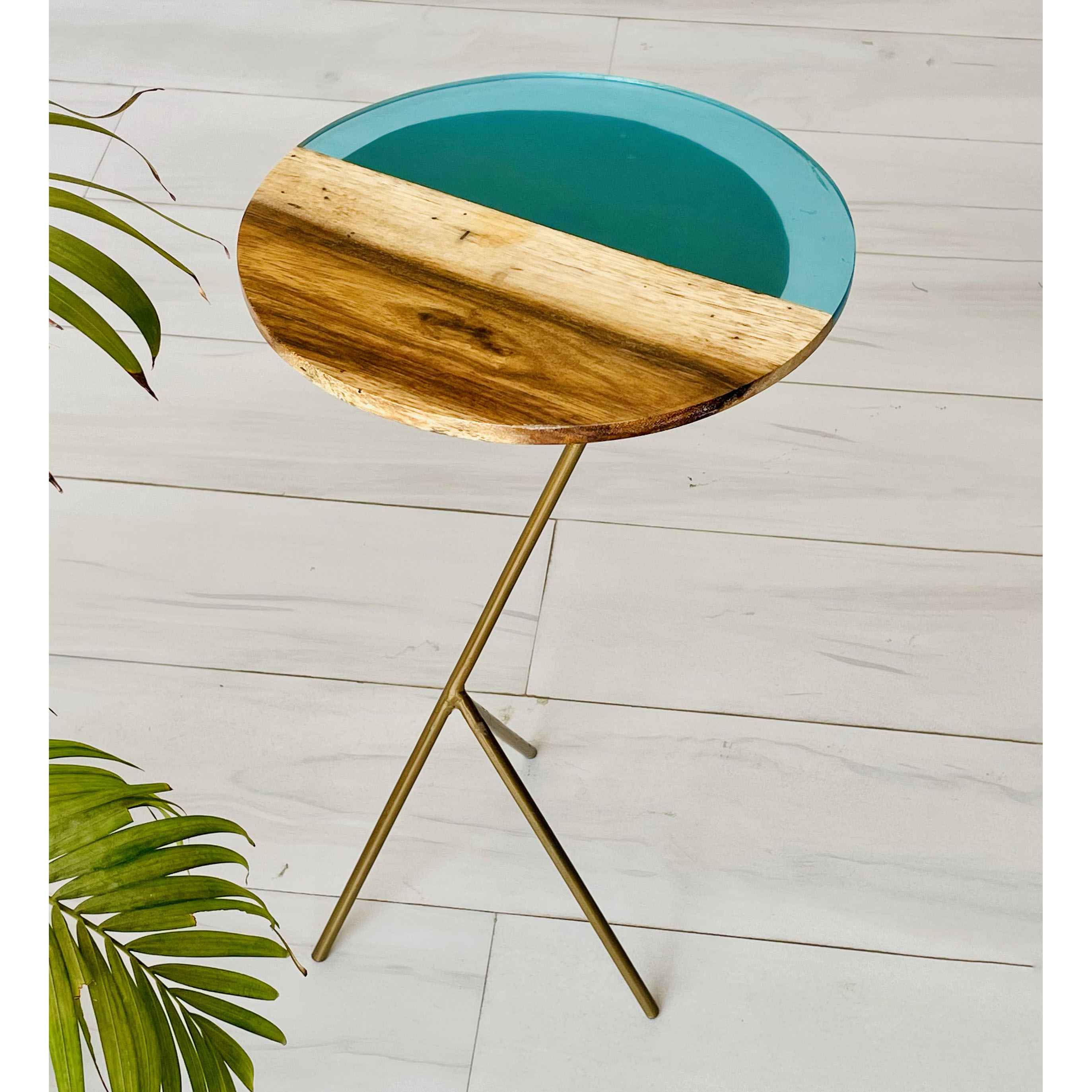 Turquoise Blue Peg Side Table