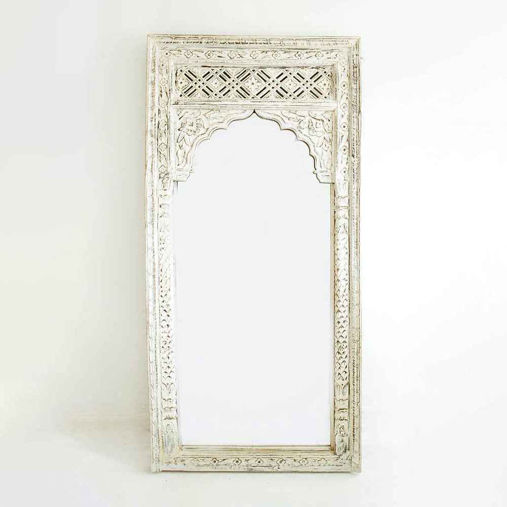 The Vasu Carved Rustic White Armoire