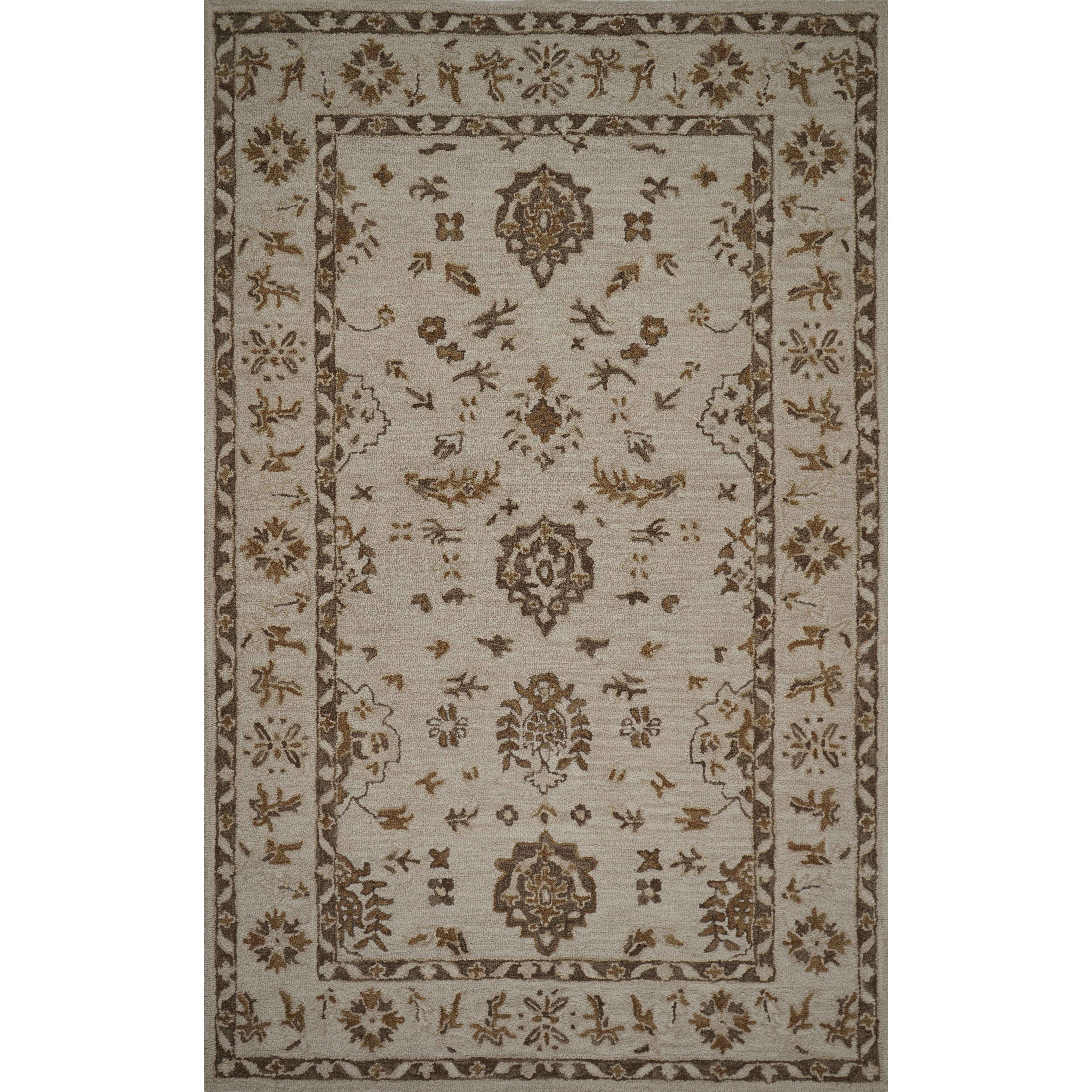 CREAM & BROWN SPIDER WEAVE RUG