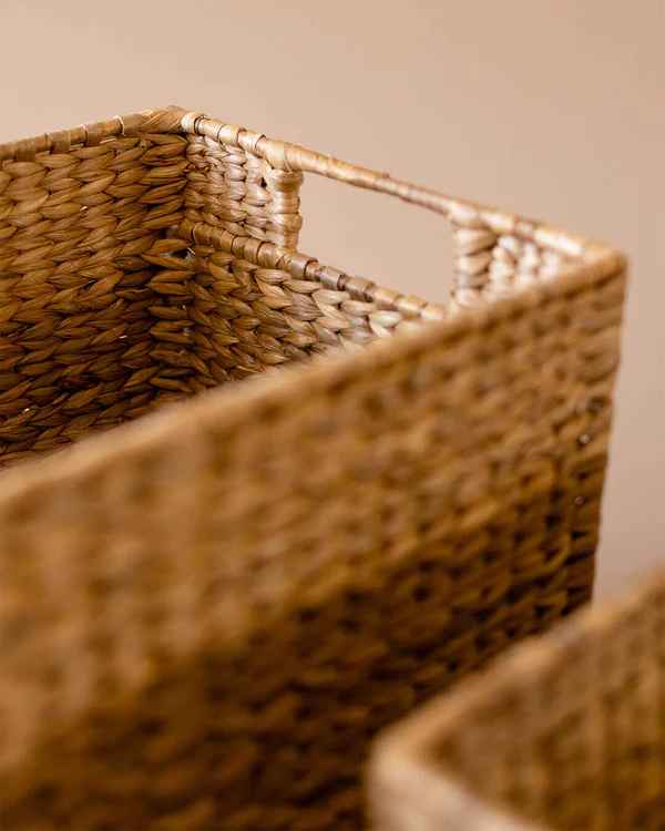 Rectangular Wicker Basket with Lid