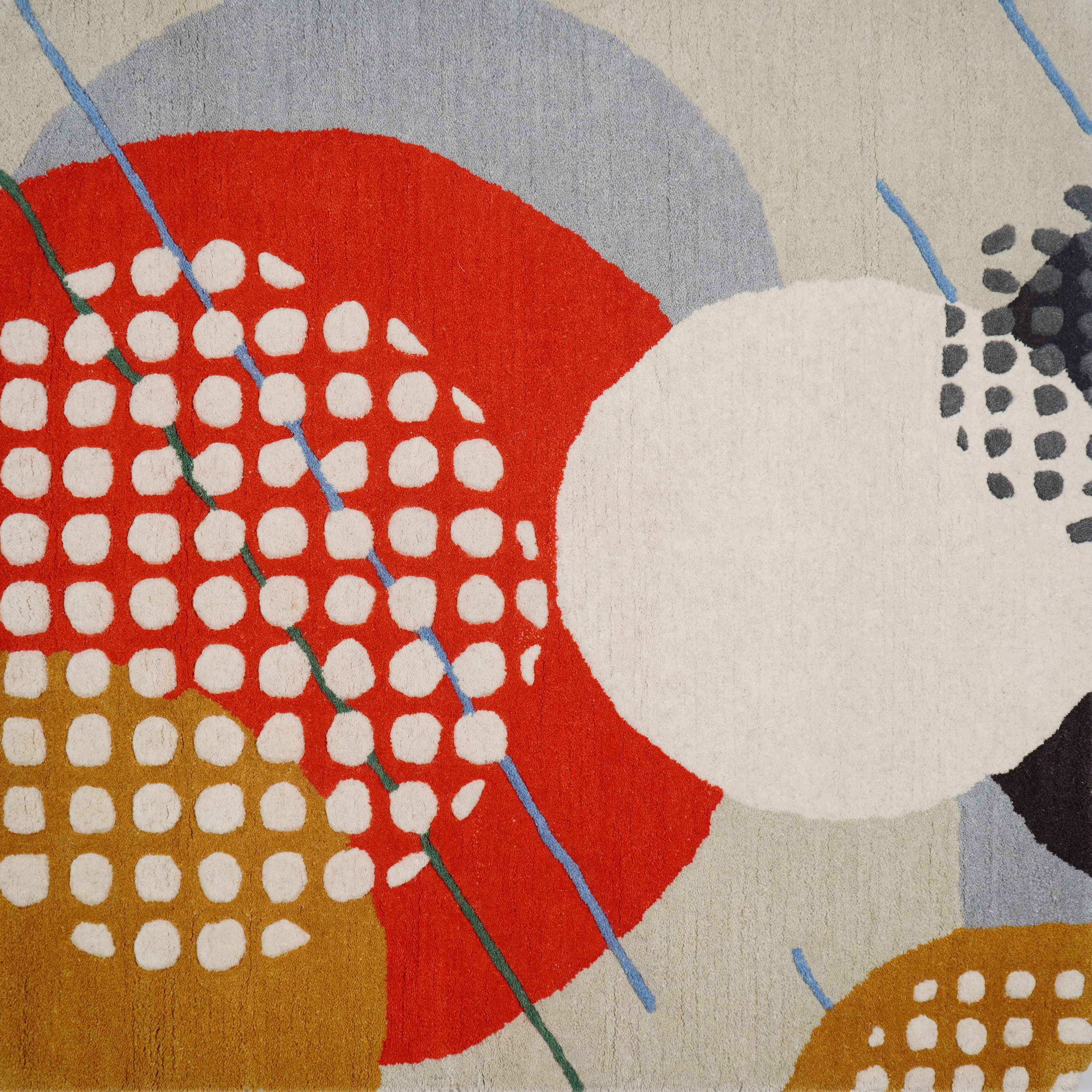CREAM & BROWN SPIDER WEAVE RUG
