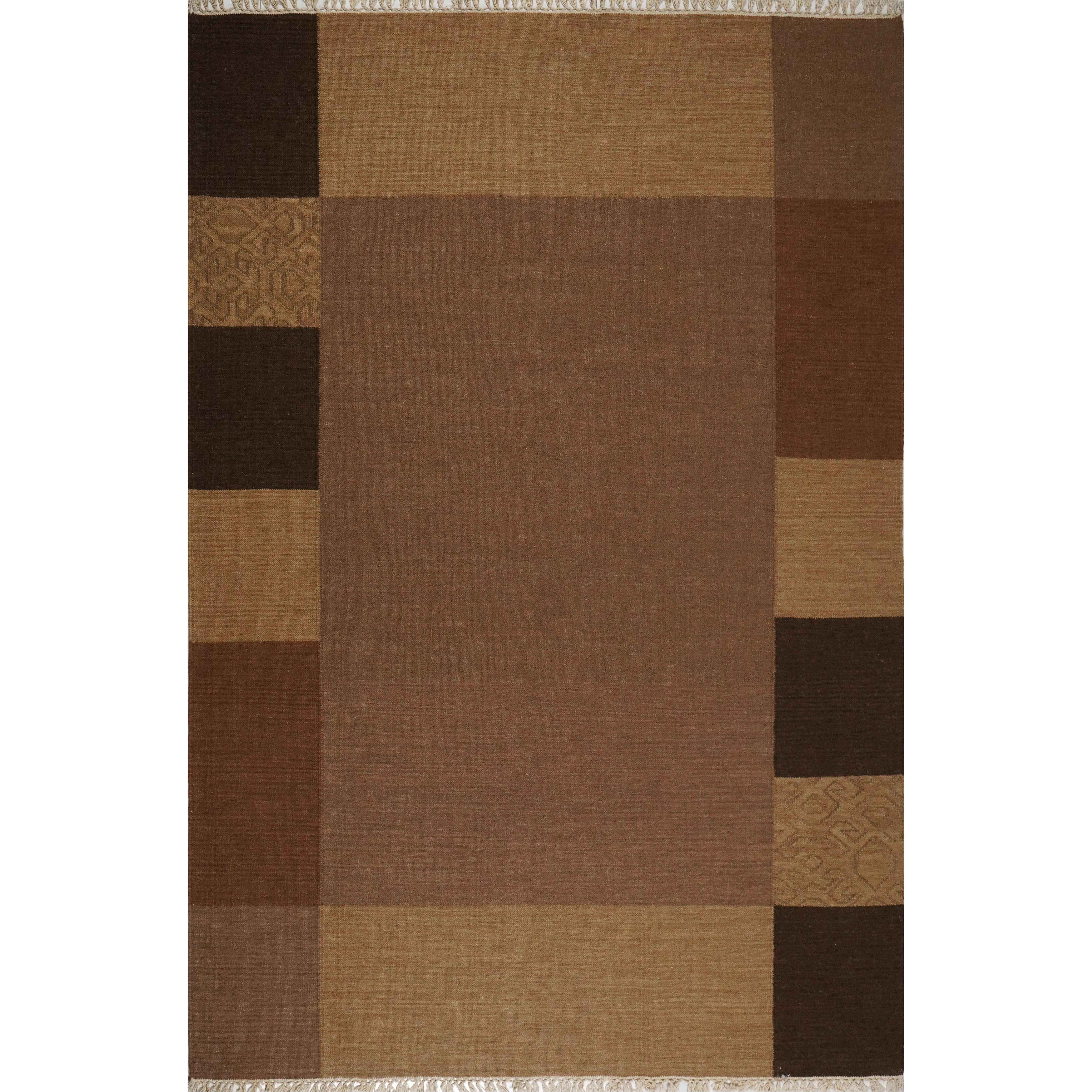 CREAM & BROWN SPIDER WEAVE RUG
