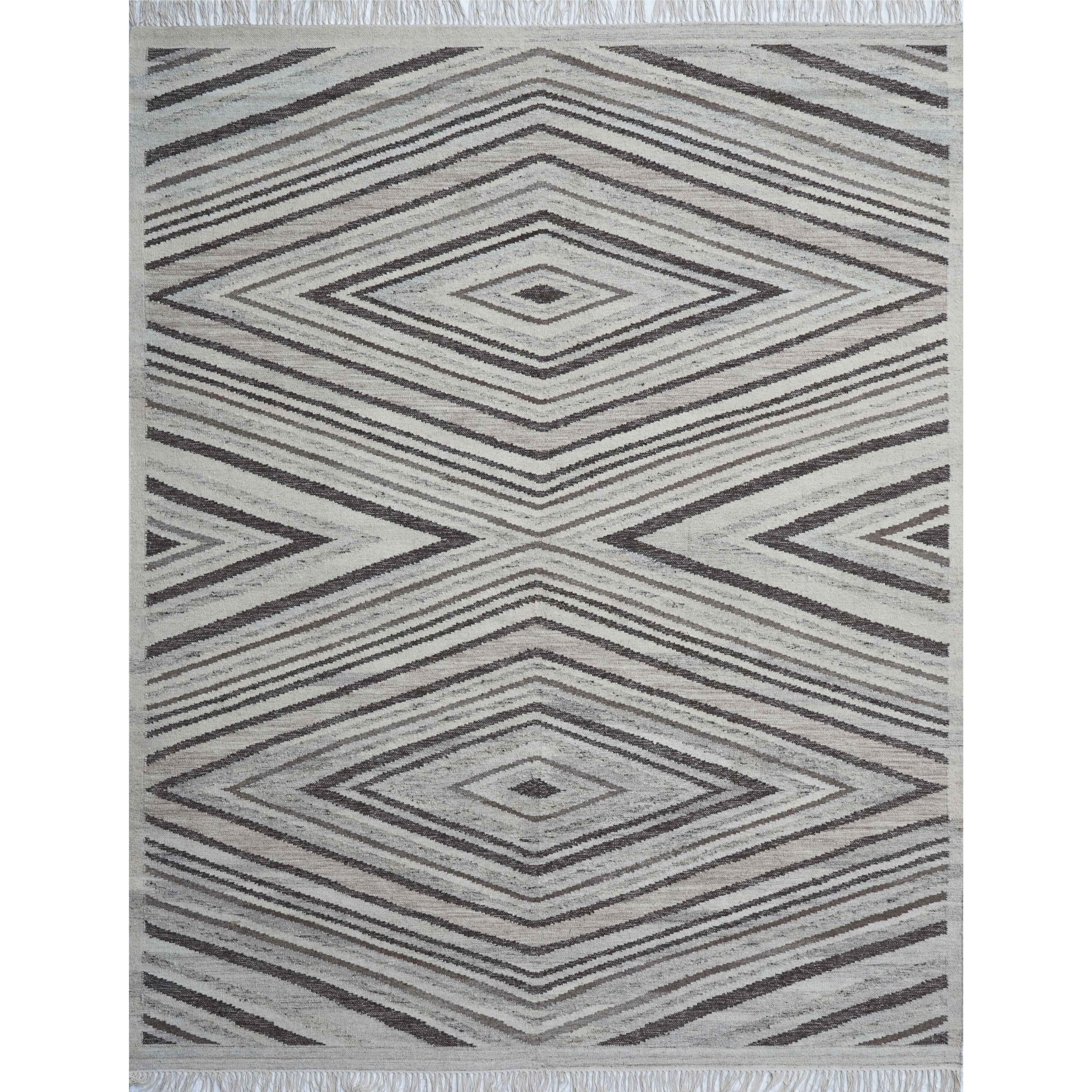 CREAM & BROWN SPIDER WEAVE RUG
