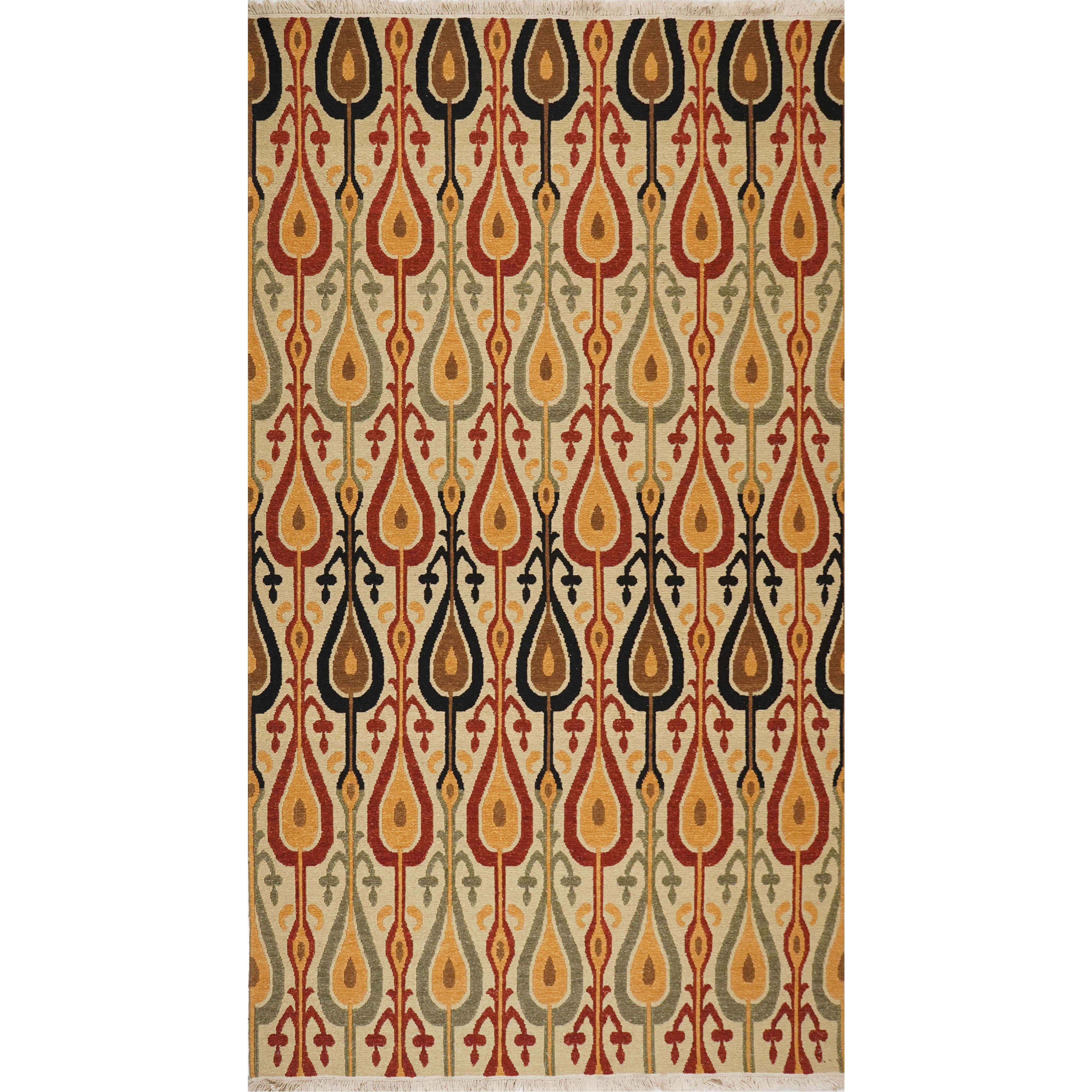 CREAM & BROWN SPIDER WEAVE RUG