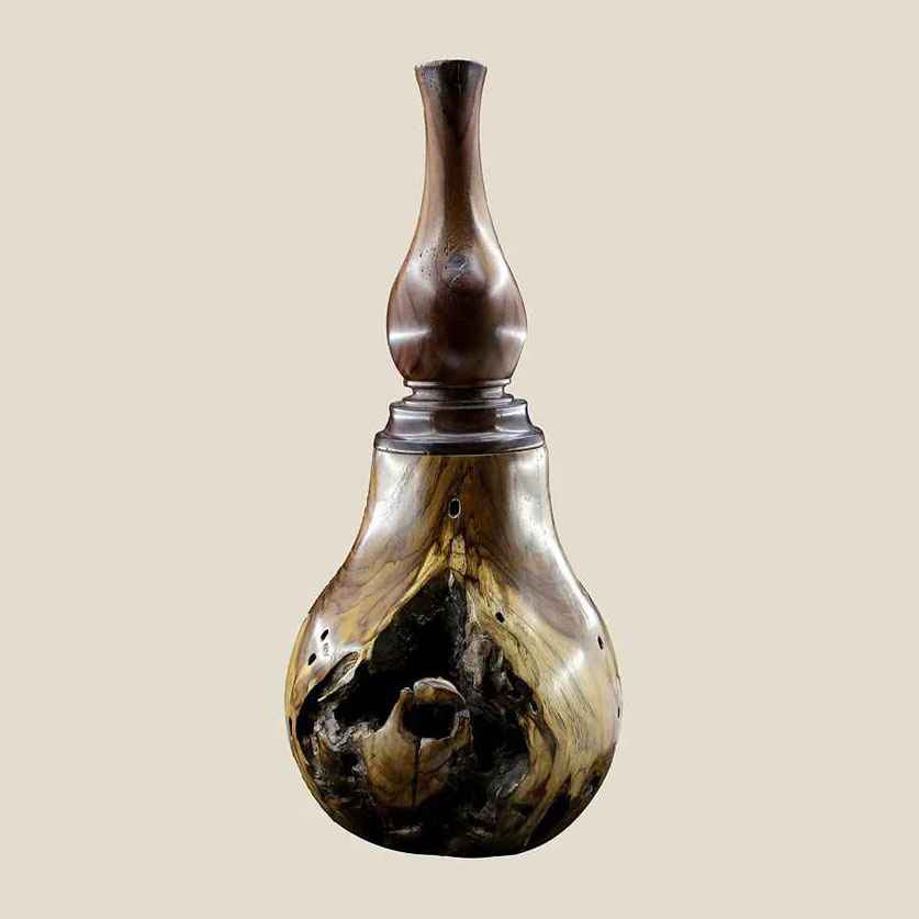 Rosewood Flower Vase Sphere Shaped