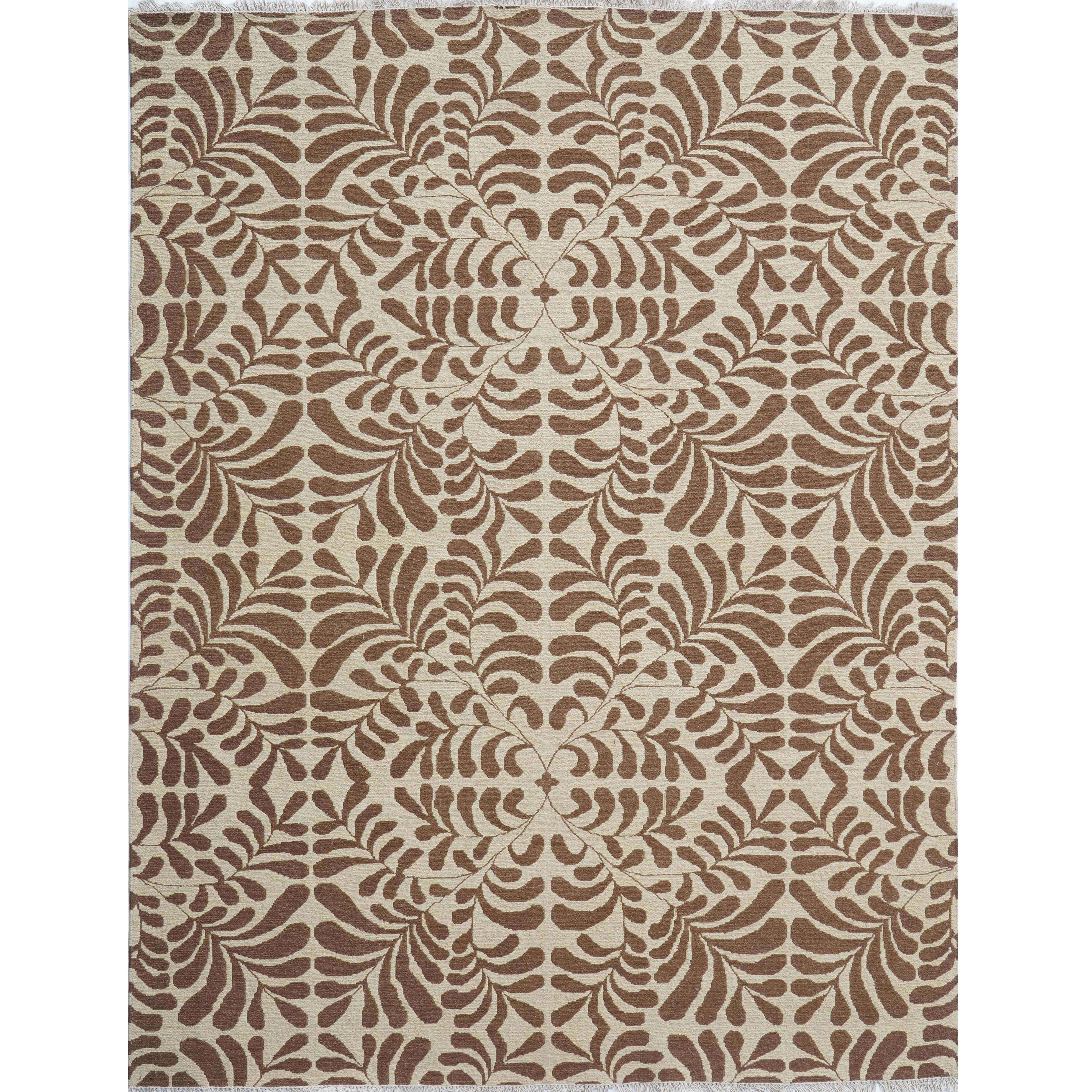 CREAM & BROWN SPIDER WEAVE RUG