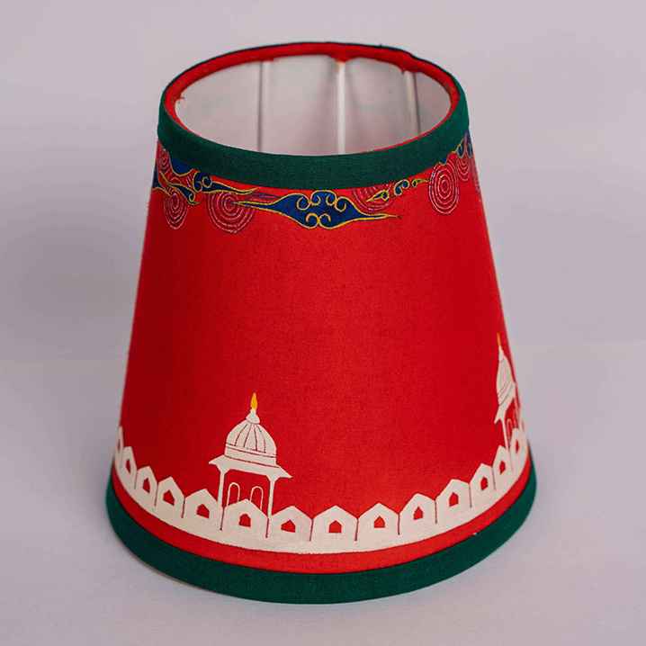 Red Paper Origami Lamp Shade; Vanilla Bliss Single Pack