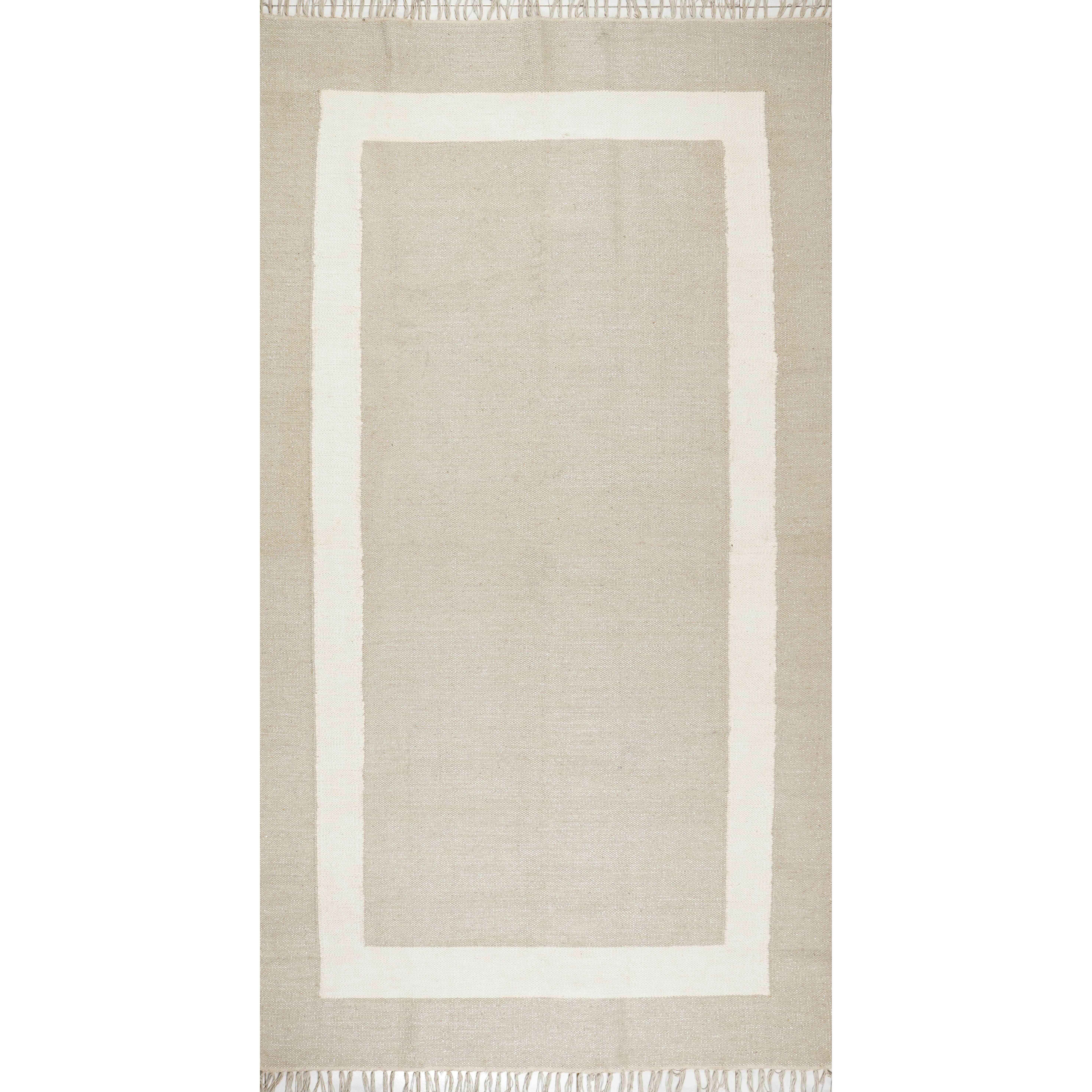 CREAM & BROWN SPIDER WEAVE RUG
