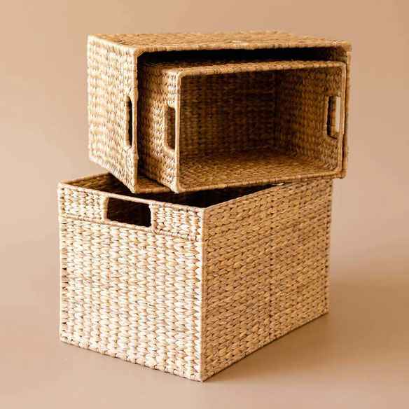 Rectangular Wicker Basket with Lid