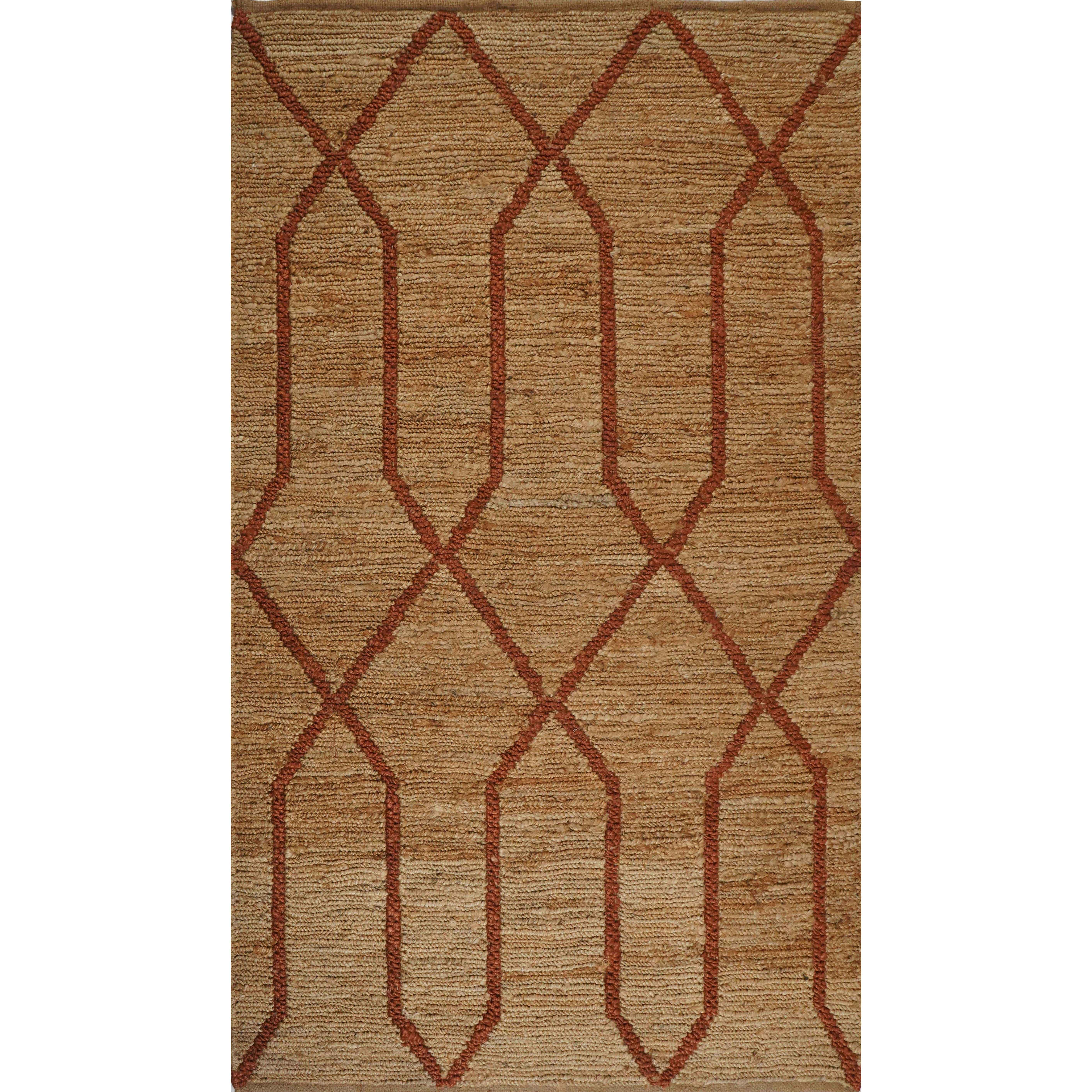 CREAM & BROWN SPIDER WEAVE RUG