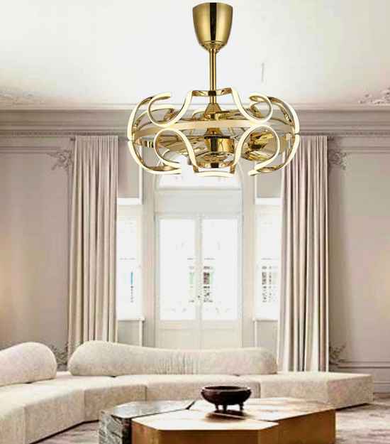 Skyler Gold Chandelier with Fan