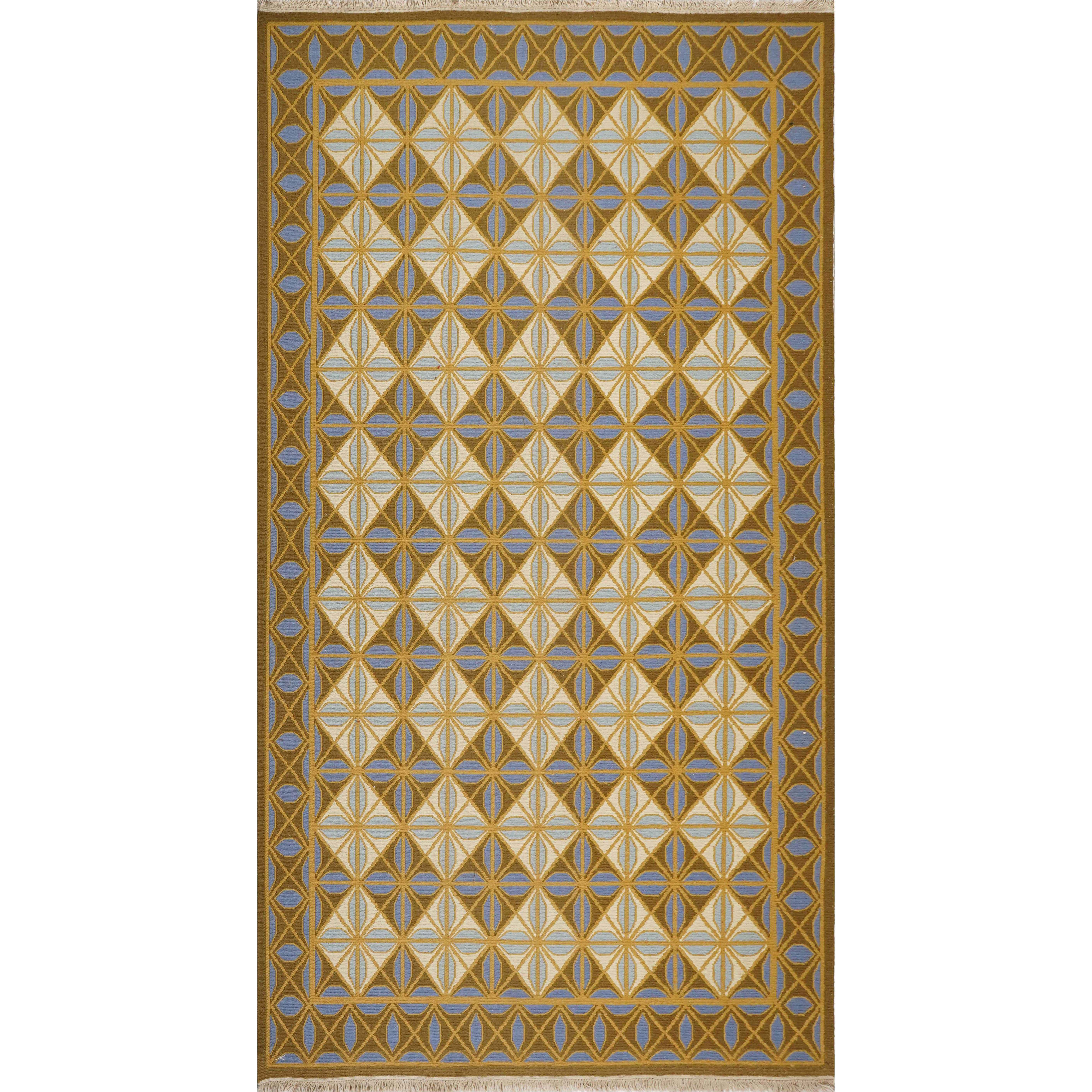 CREAM & BROWN SPIDER WEAVE RUG