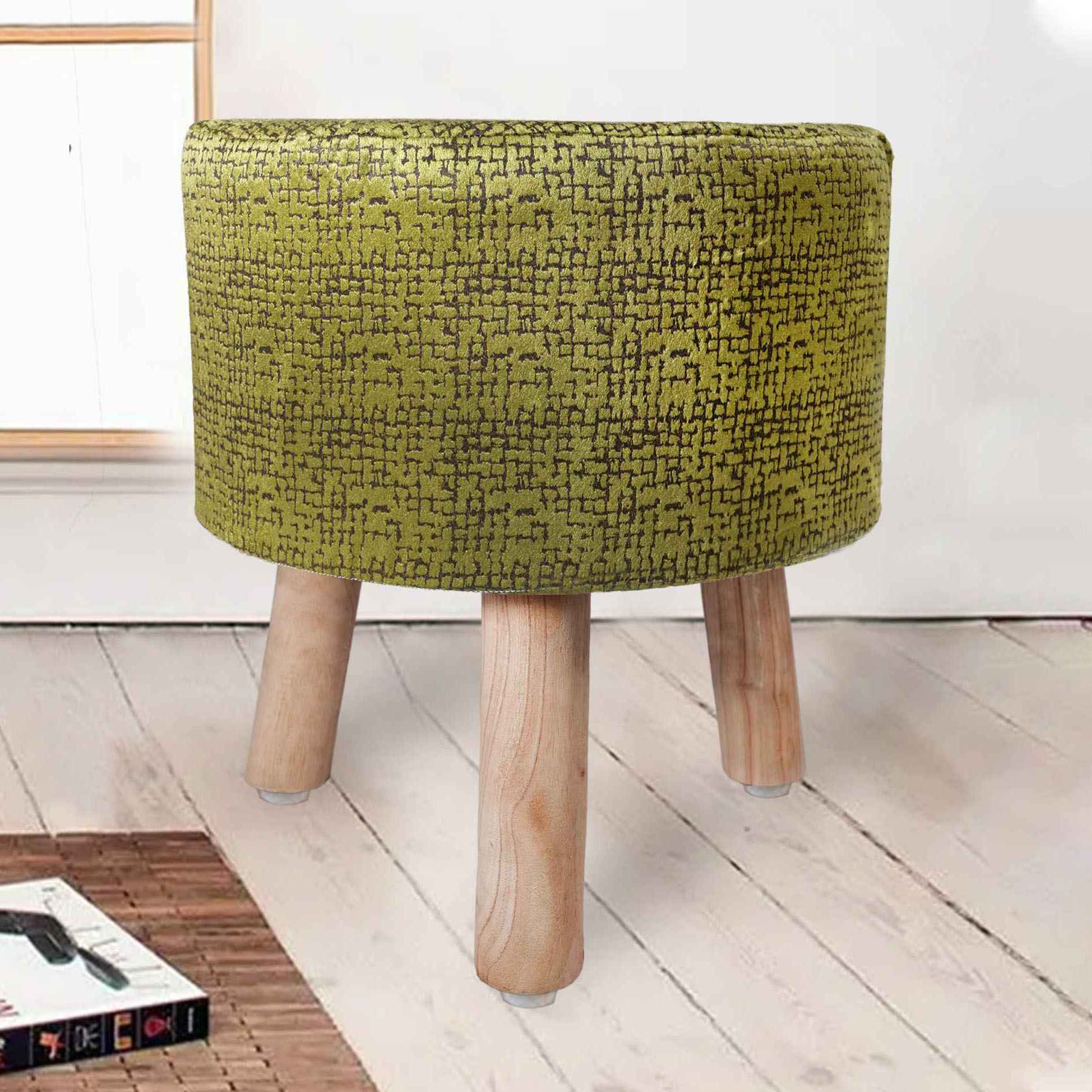 Golden Luxe Fur Stool