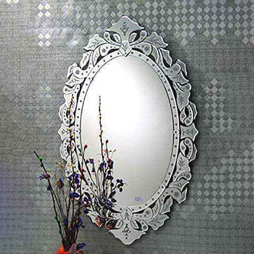 White Wood Frame Round Wall Mirror