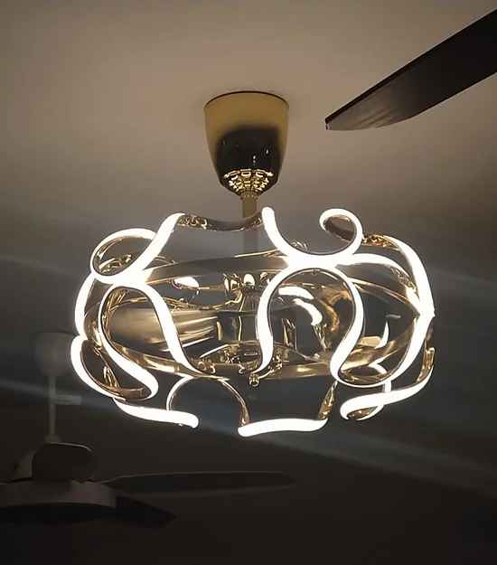 Skyler Gold Chandelier with Fan