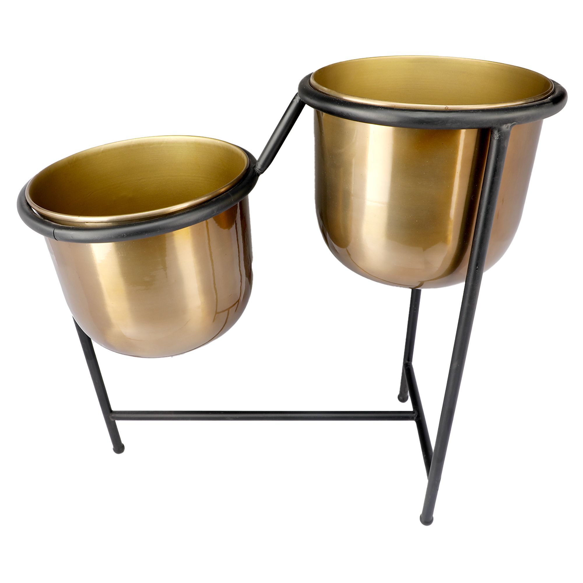 Enamel Indoor Desk Metal Planter Pot With Stand