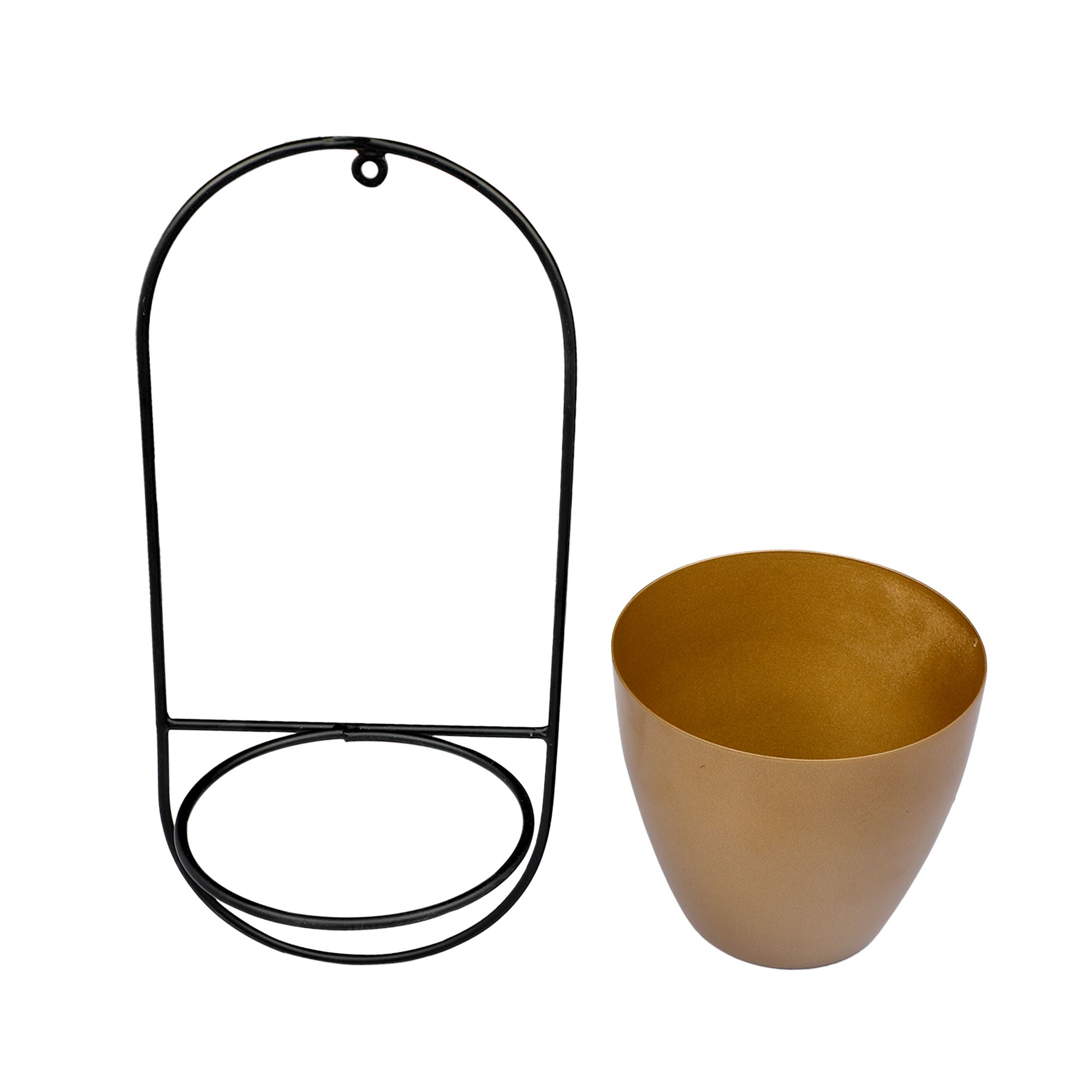Oval Hanging Metal Planter Pot With Stand