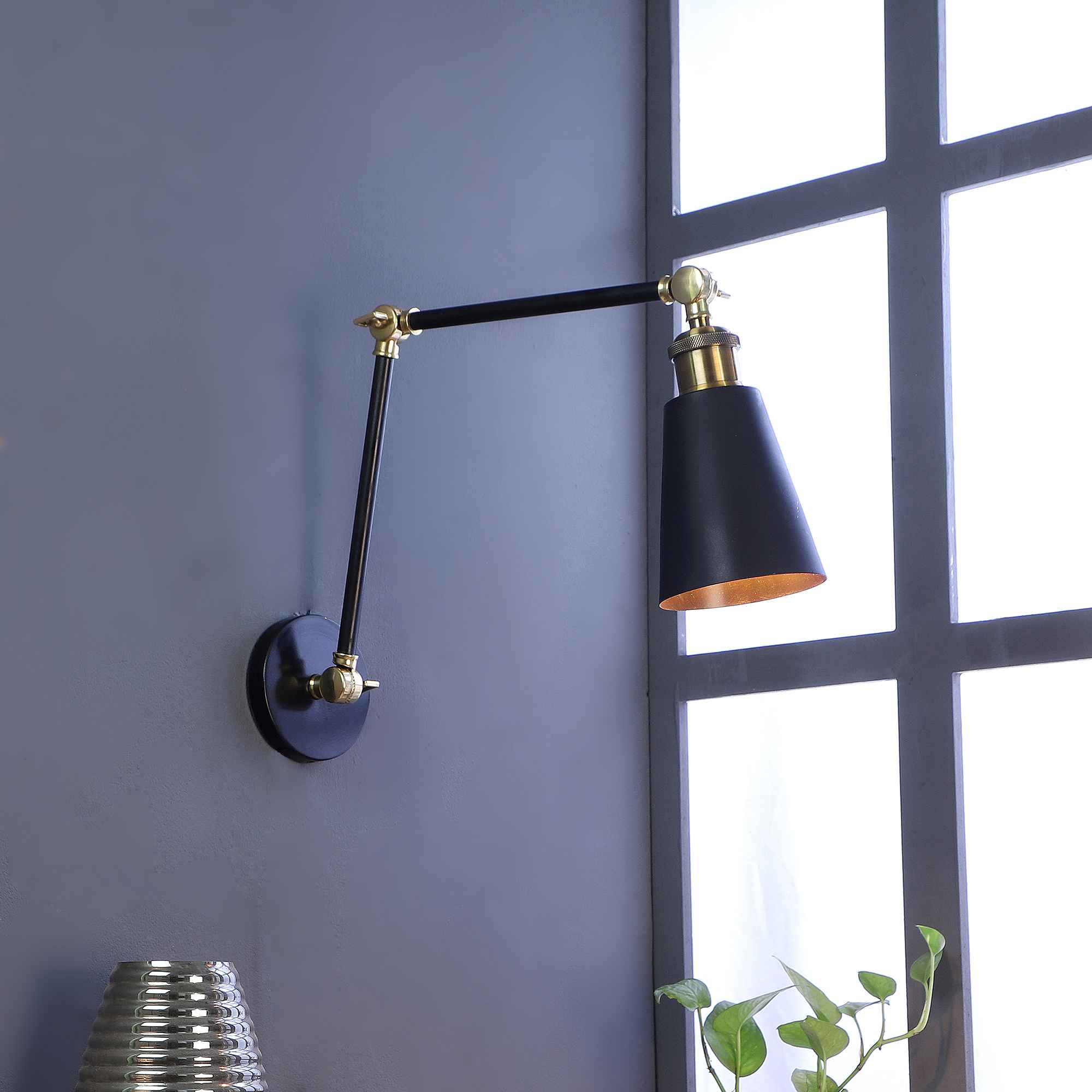 Vintage Industrial Black Metal Single Hanging Light