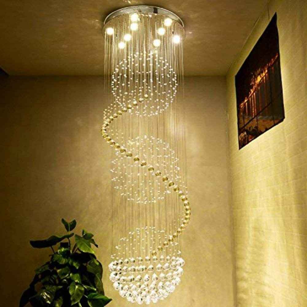 Rectangular Raindrop Wave Crystal Chandelier