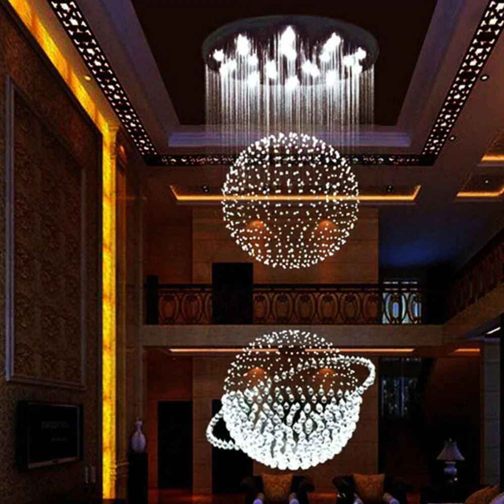 2S Plus Staircase Long Crystal Chandelier