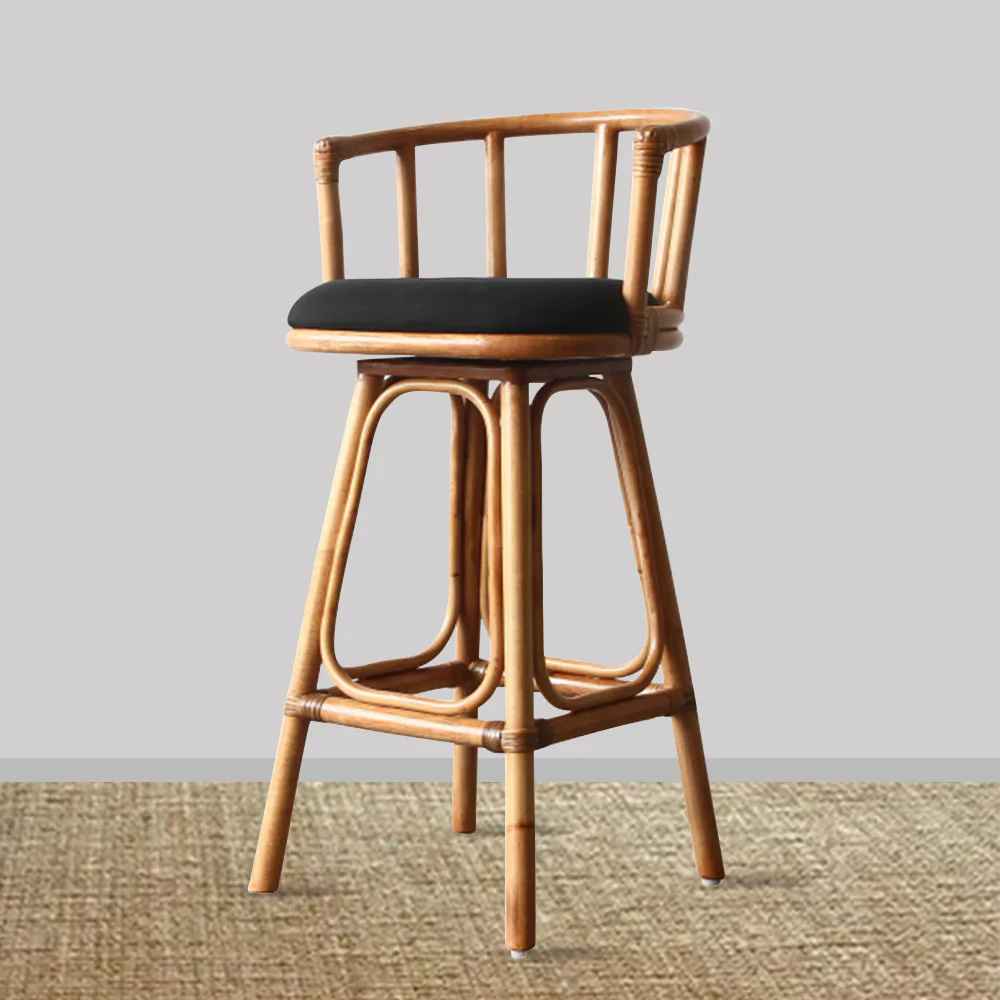 Coastal Comfort Rattan Barstool