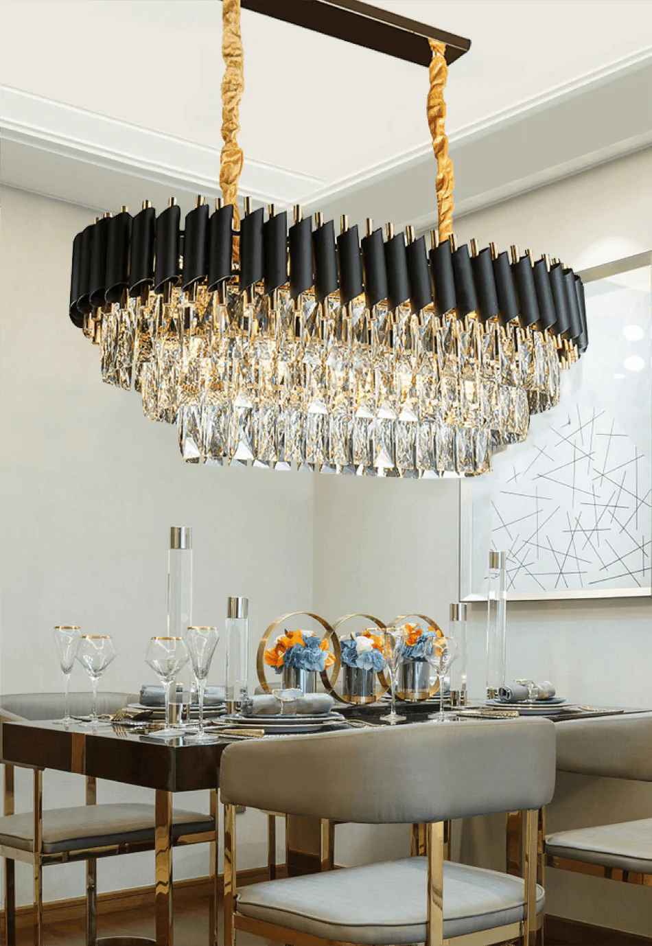 Black Mamba Oval Chandelier