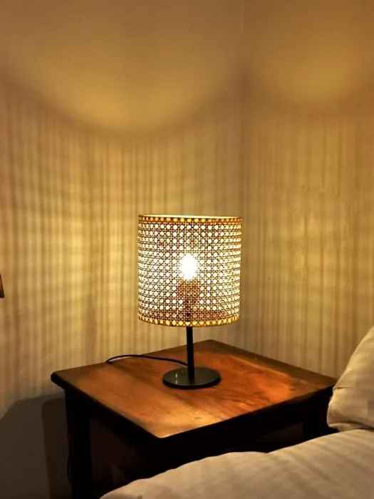 Orange Hibiscus Oval Table Lamp