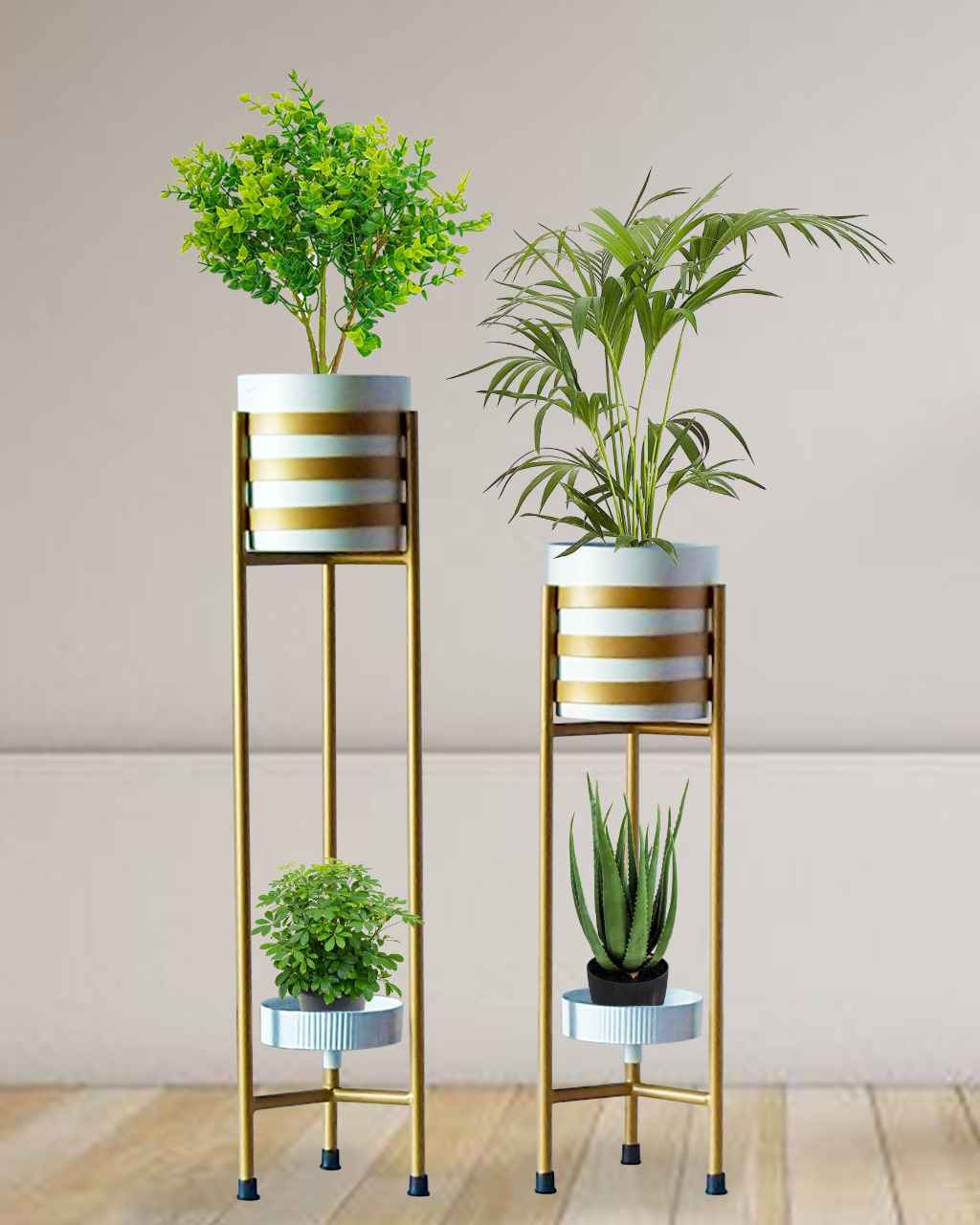Glass Copper Metal Desk Planter Pot
