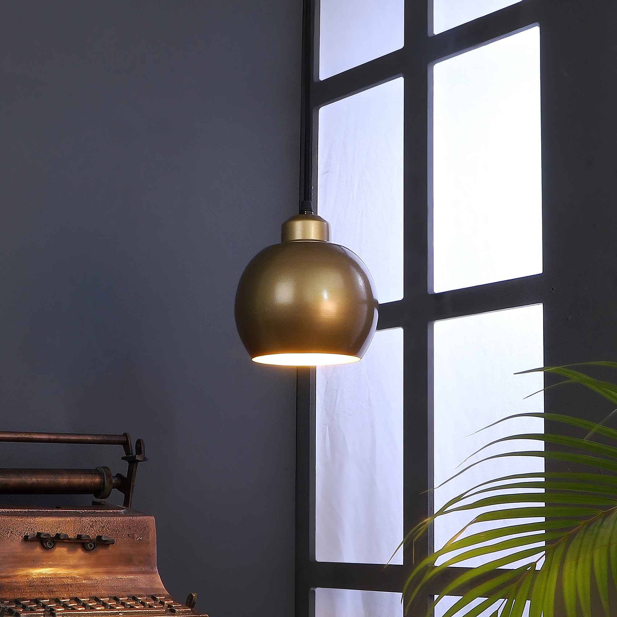 Vintage Industrial Black Metal Single Hanging Light