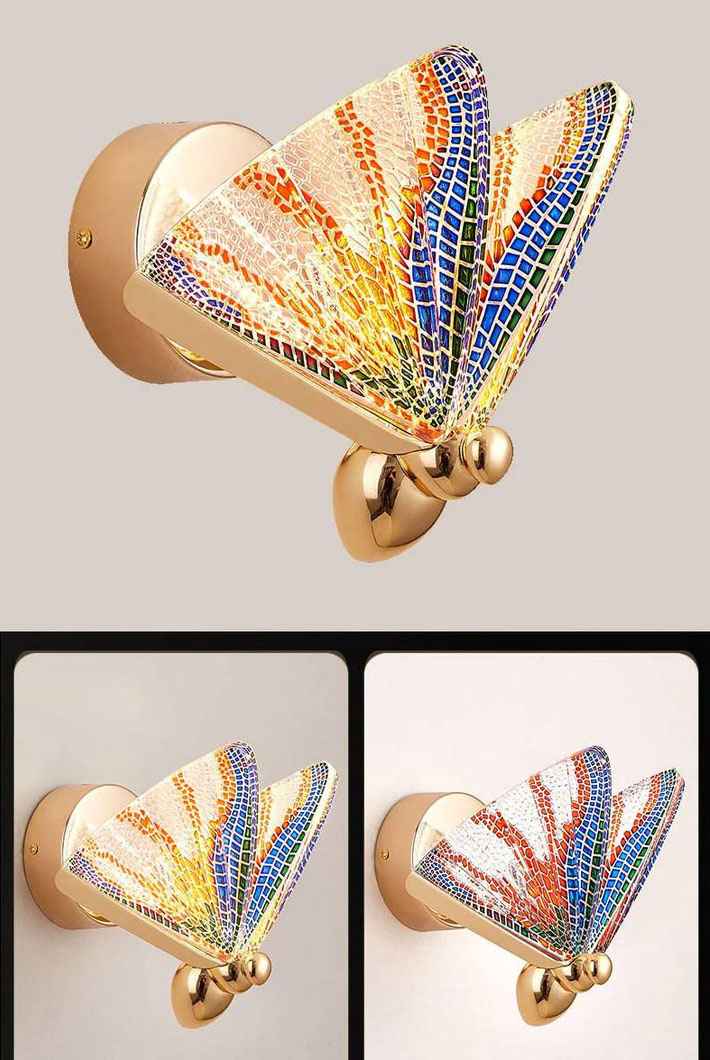 Acrylic Multicolour Butterfly Wall Light