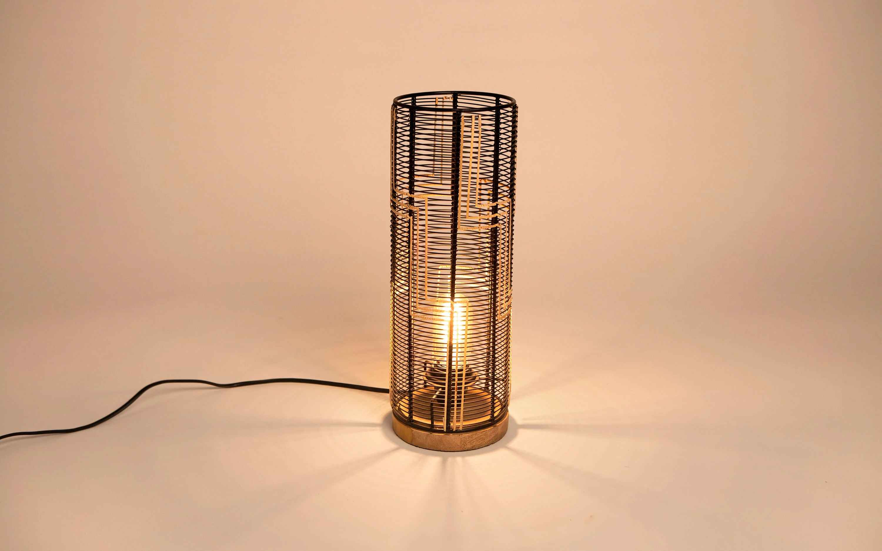 Zulu Table Lamp Wooden Base