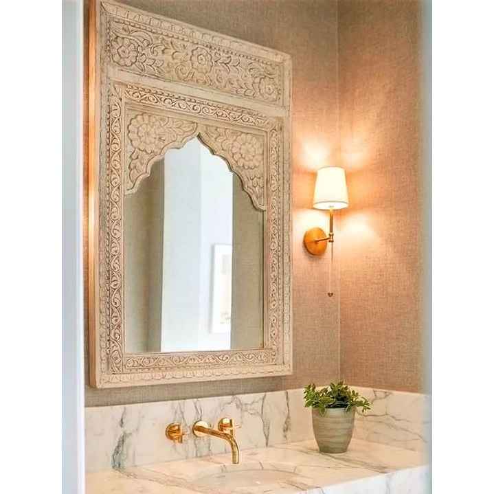The Mehrab White Jaali Mirror