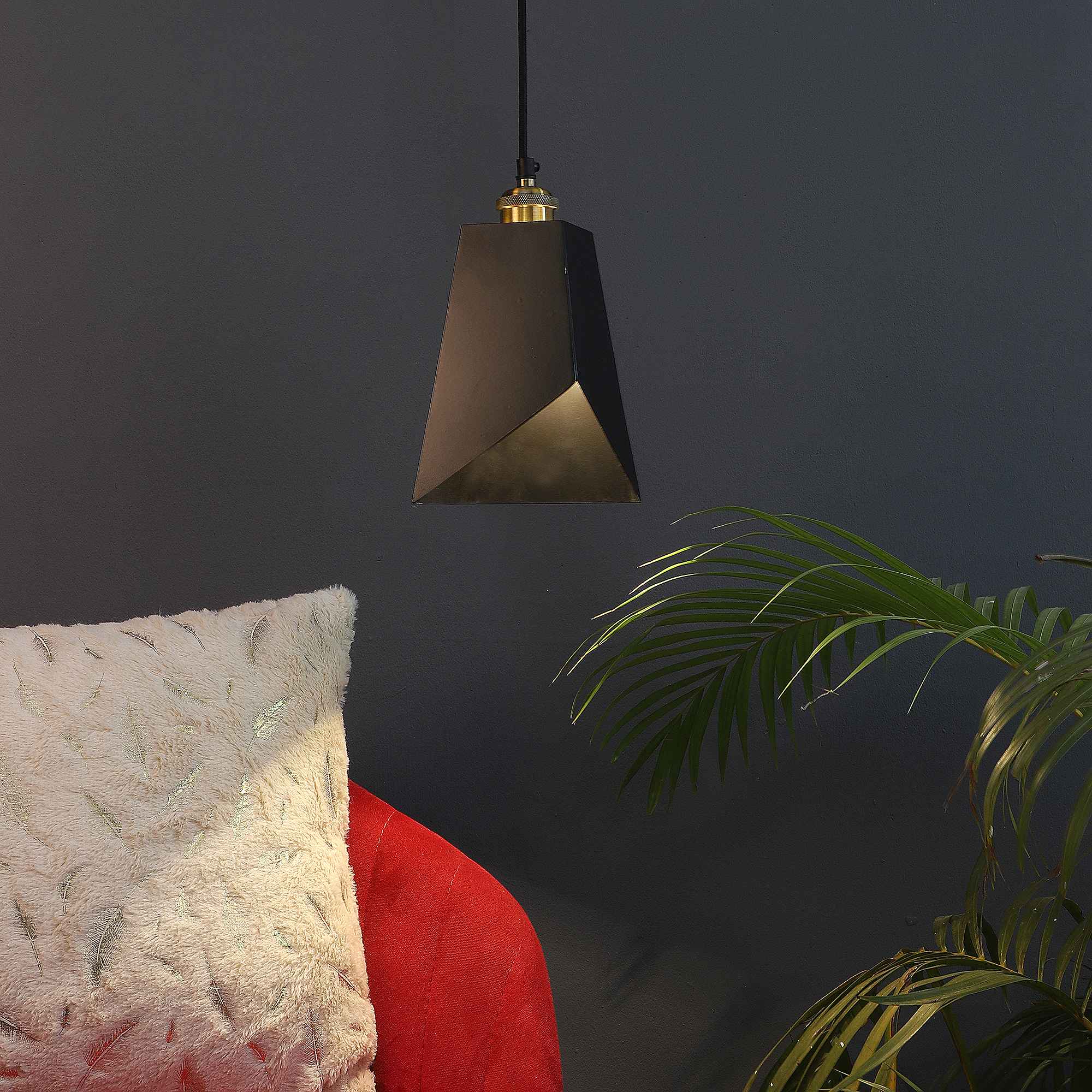 Vintage Industrial Black Metal Single Hanging Light