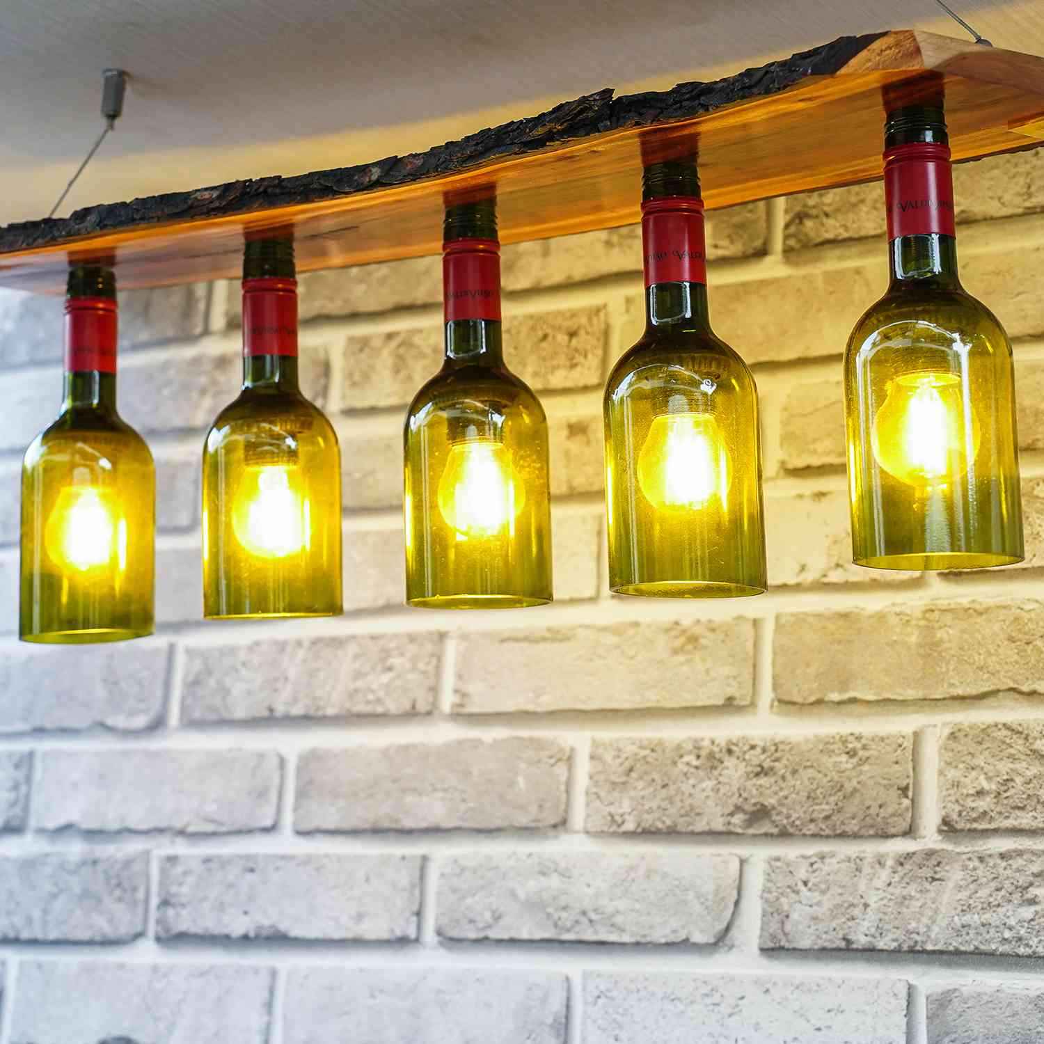 Multi Bulb Ceiling Lamp (Recycled Bottles) - 6 Bottles