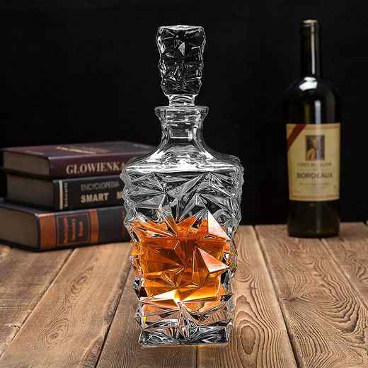 Luxury Square Rock Crystal Decanter Set