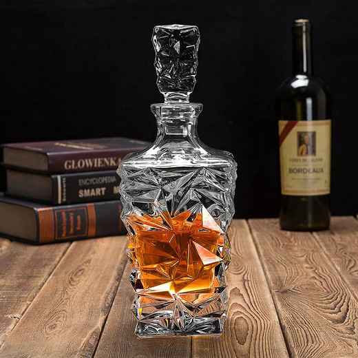 Diamond Whiskey Crystal Decanter Set With Glasses