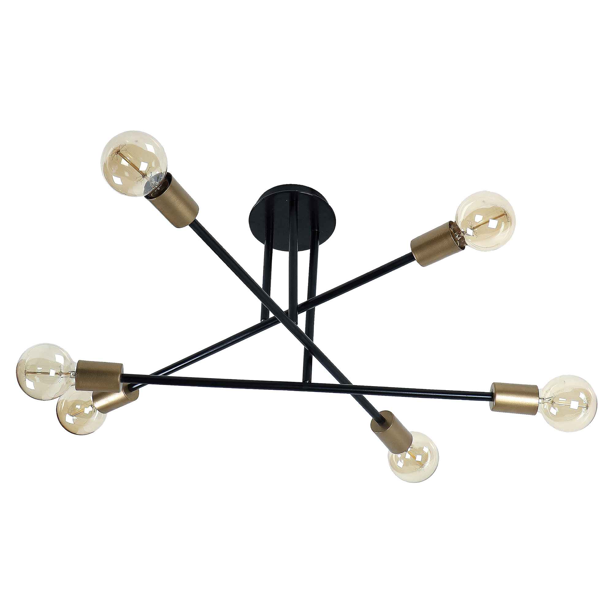 Six Head Sputnik Black Mordern Chandelier