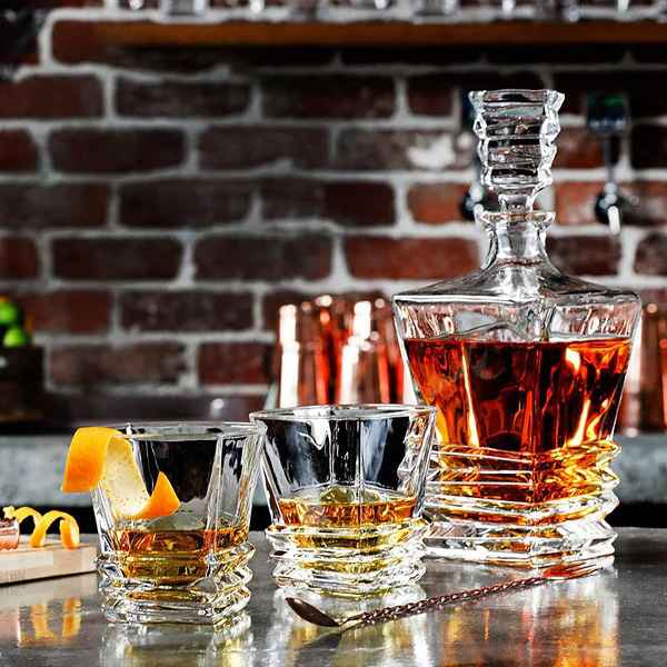 Diamond Whiskey Crystal Decanter Set With Glasses