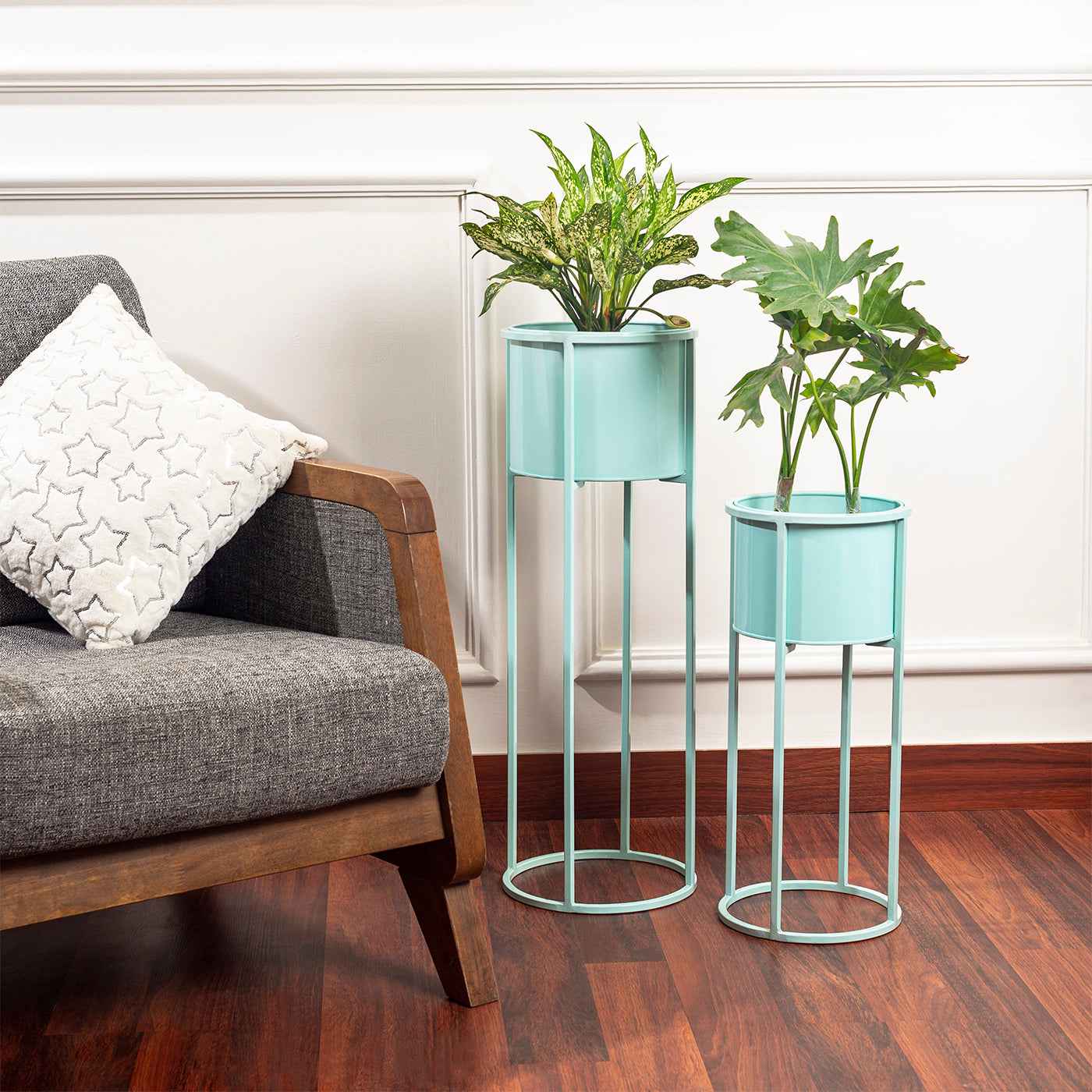 Glass Copper Metal Desk Planter Pot