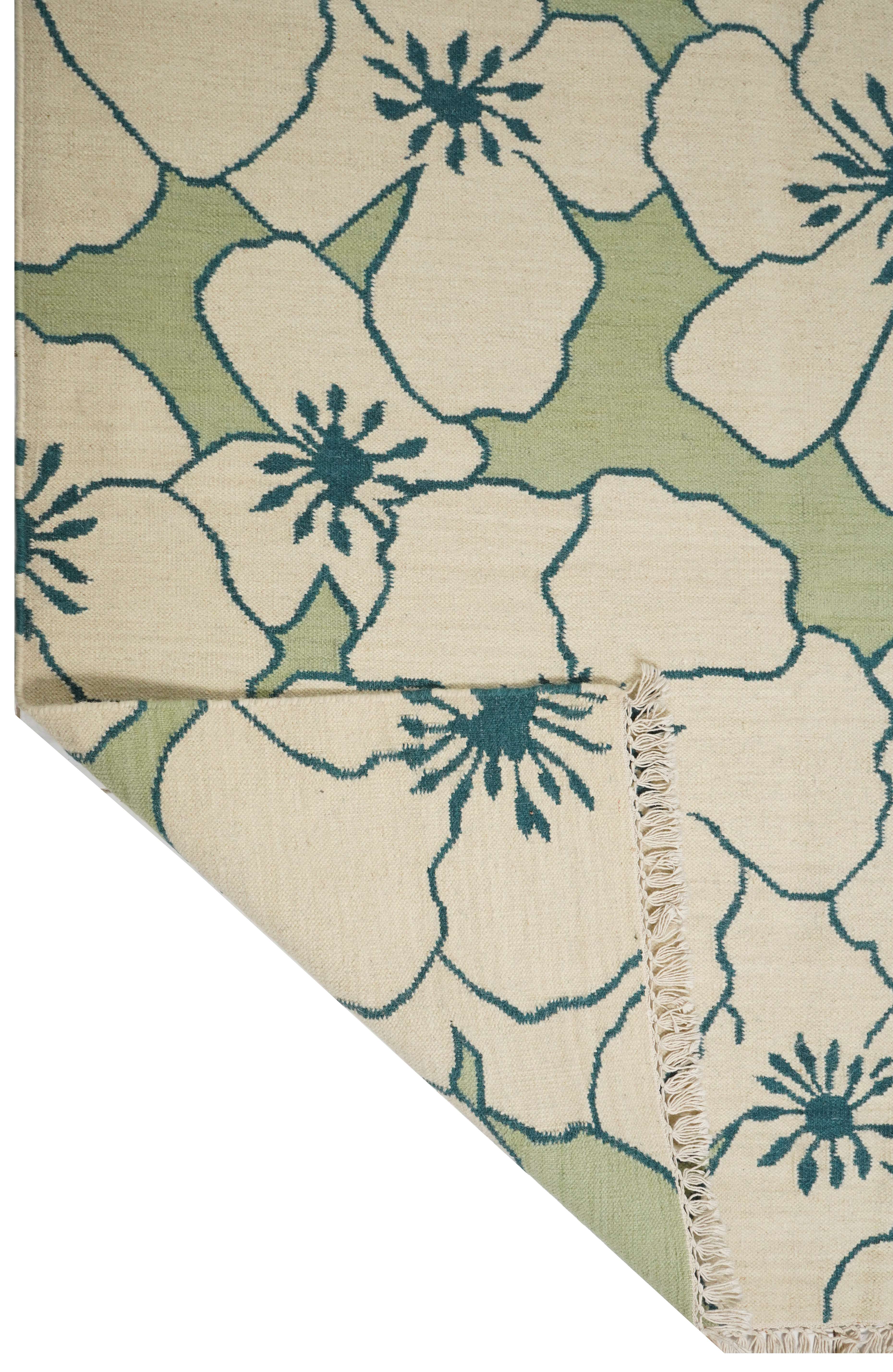 CREAM & BROWN SPIDER WEAVE RUG