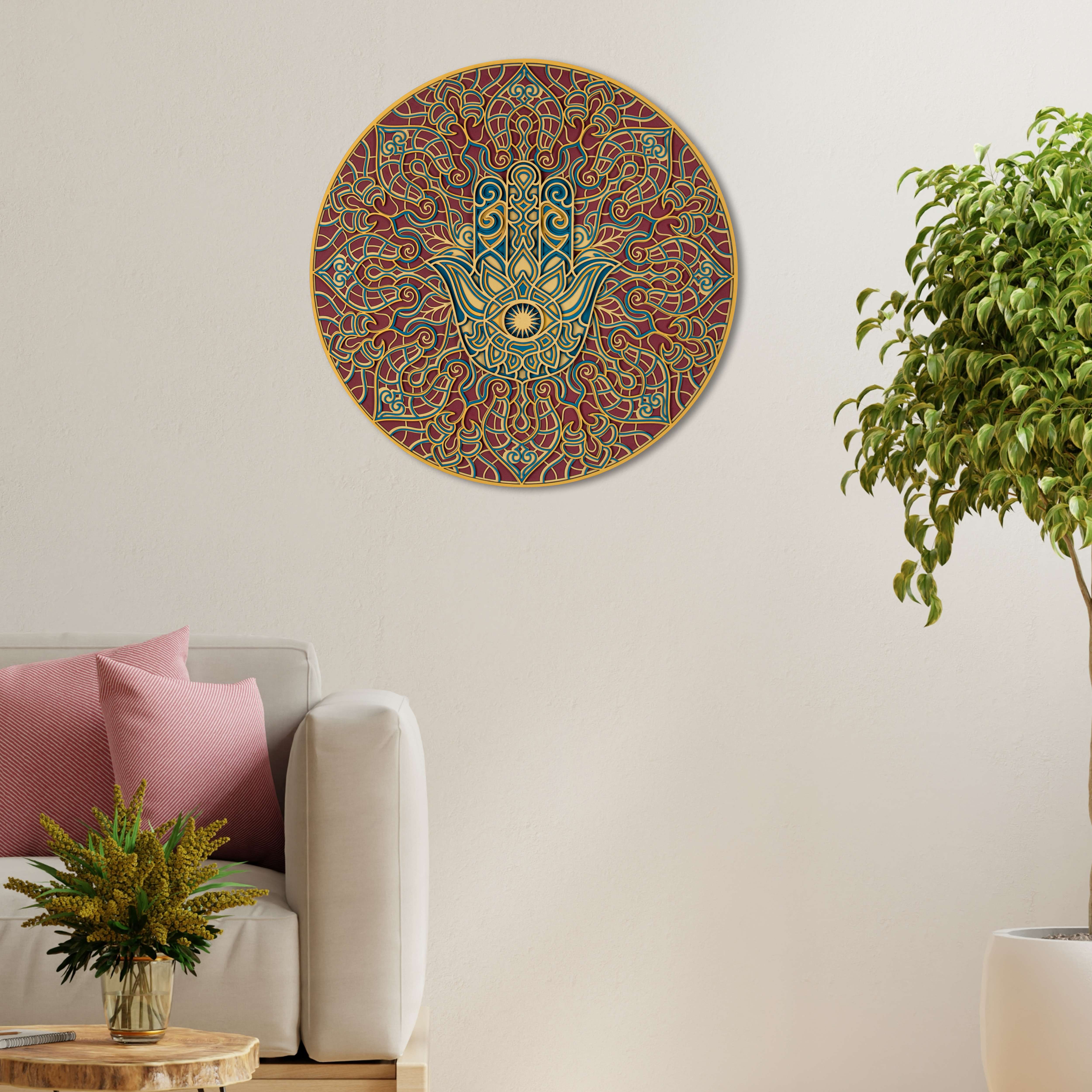 Colorful Princess Face Multi Layer Mandala