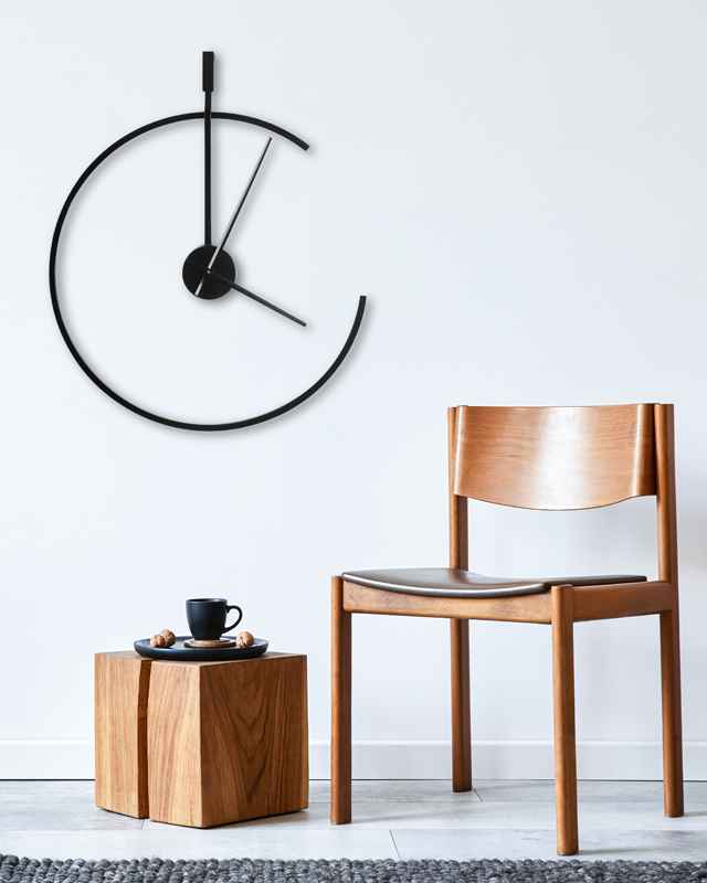 Square Black Wall Clock