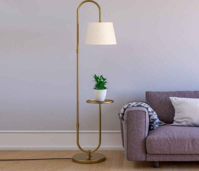 Modern Floor Standing Lamp With Table Shelf