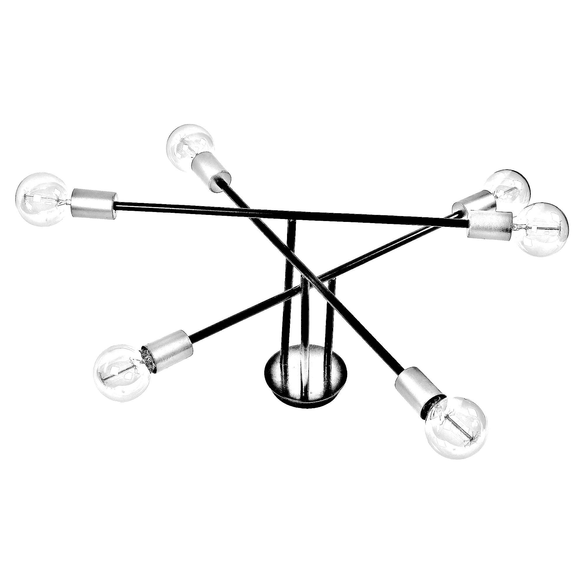 Six Head Sputnik Black Mordern Chandelier