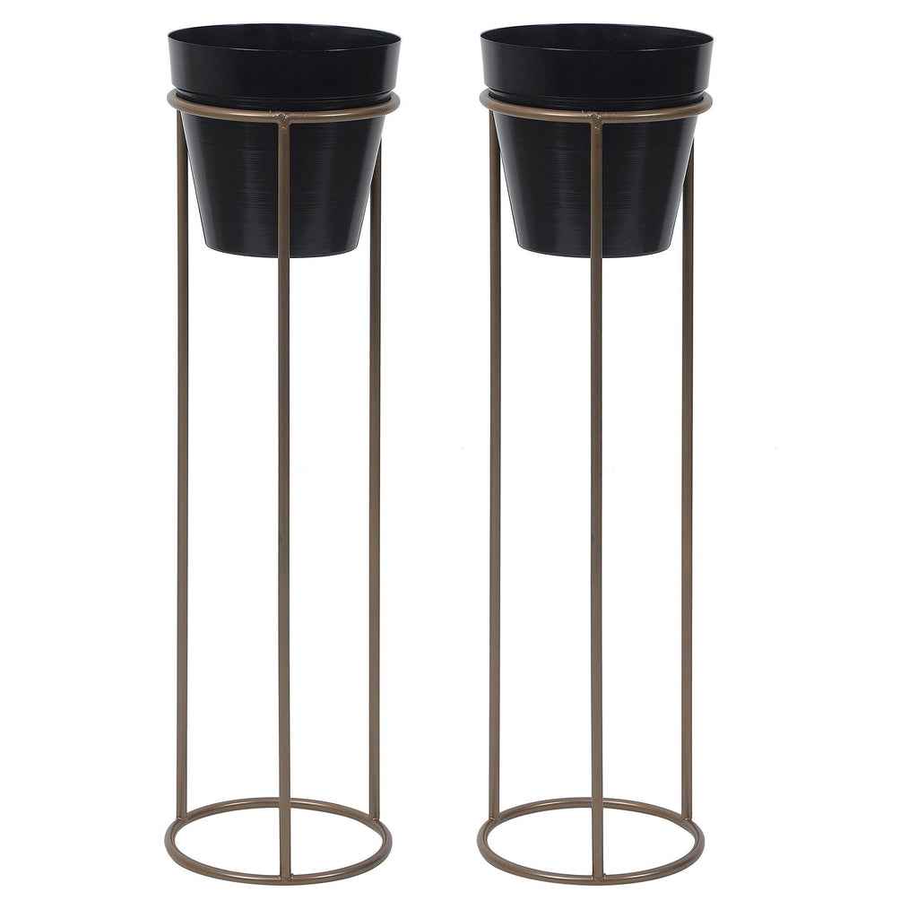 Glass Copper Metal Desk Planter Pot