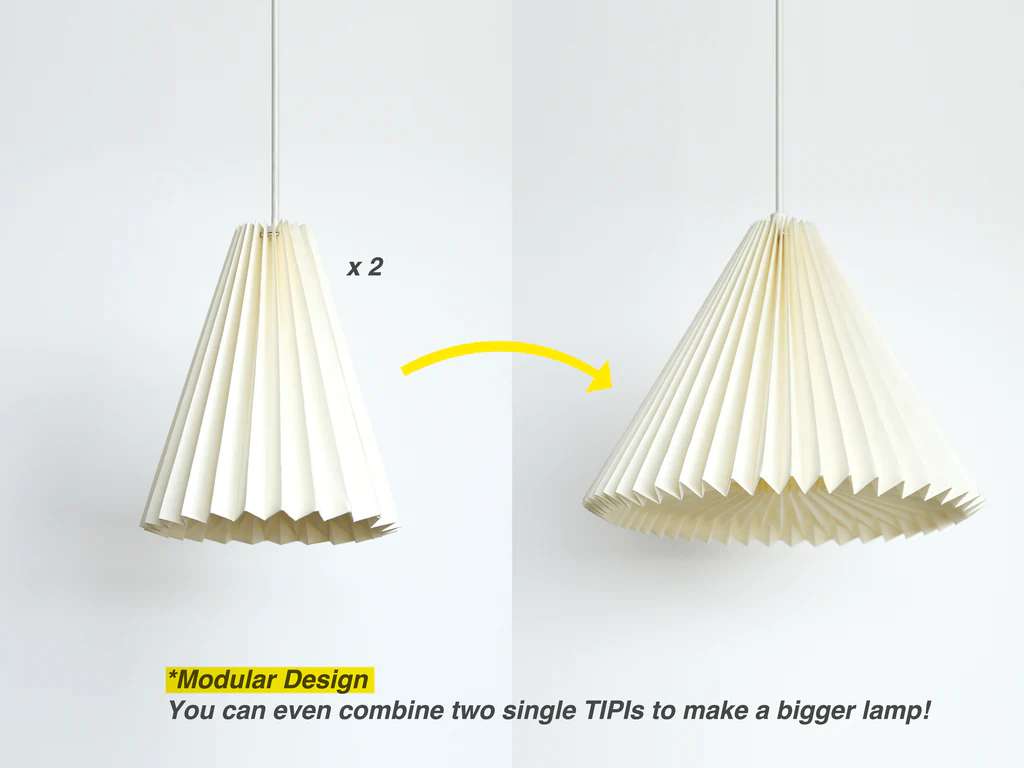 Brown Paper Origami Lampshade; Tipi Mini Dual Pack
