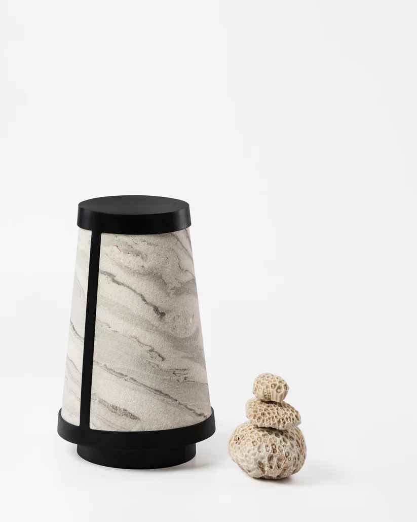 Nora Table Lamp (S) - Zebra Marble