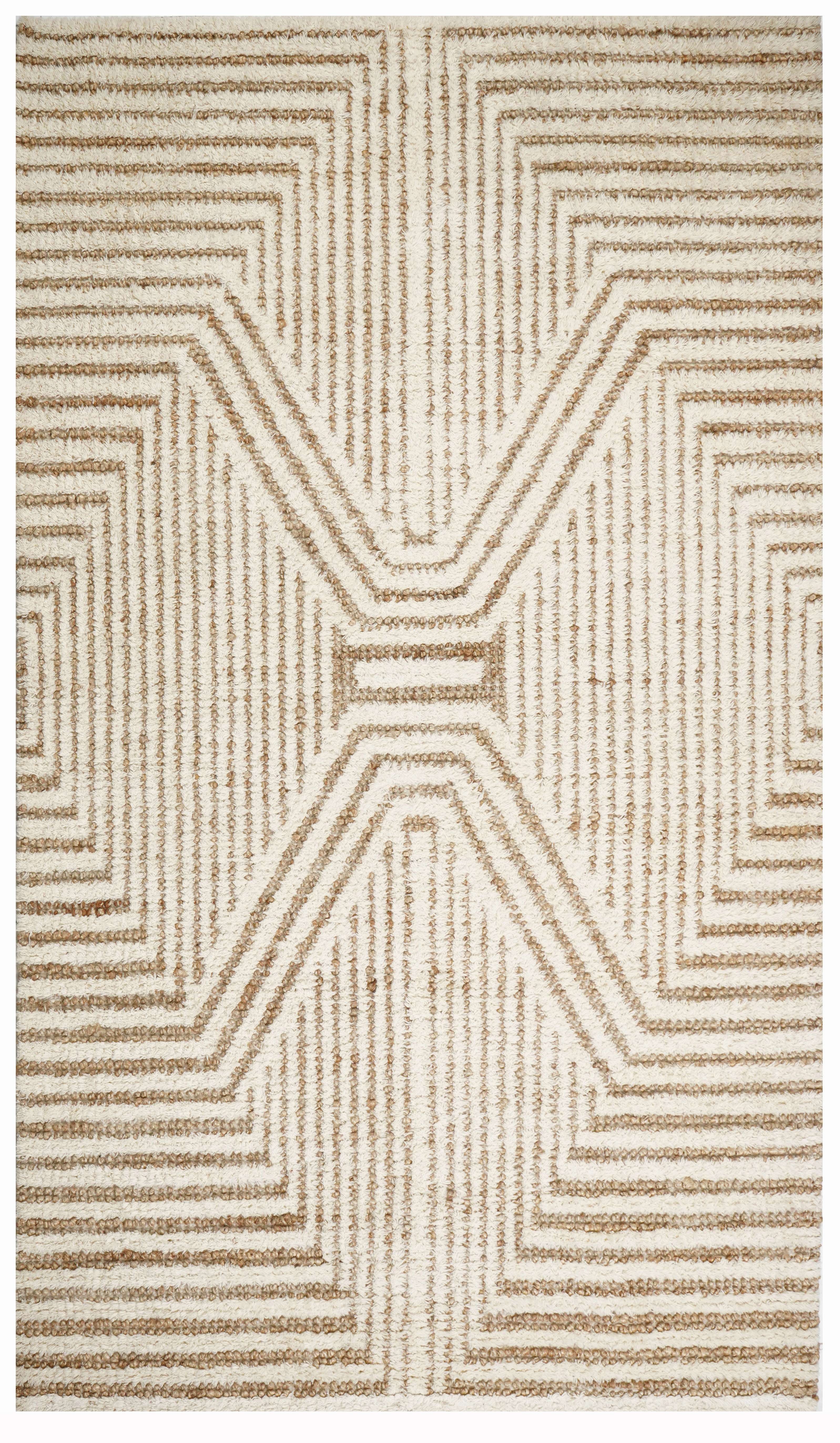 CREAM & BROWN SPIDER WEAVE RUG